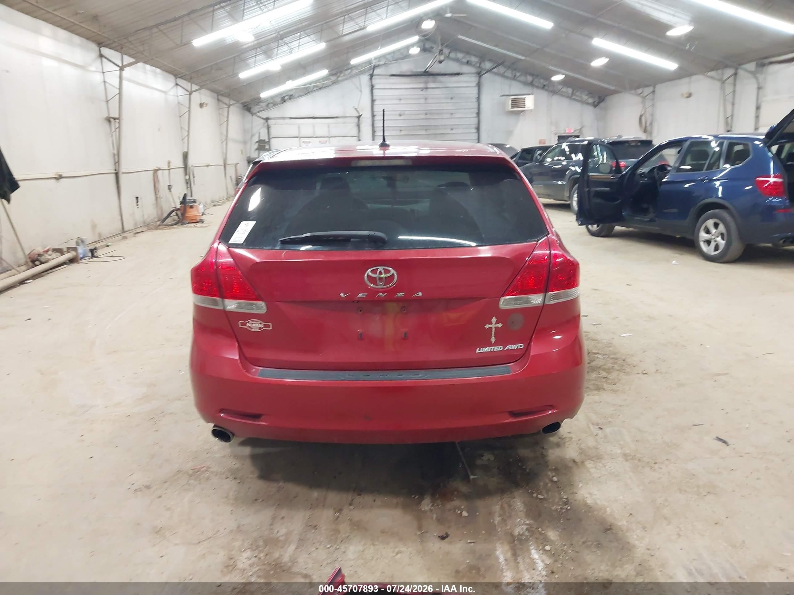 2012 Toyota Venza Limited V6 Burgundy vin: 4T3BK3BB6CU064451