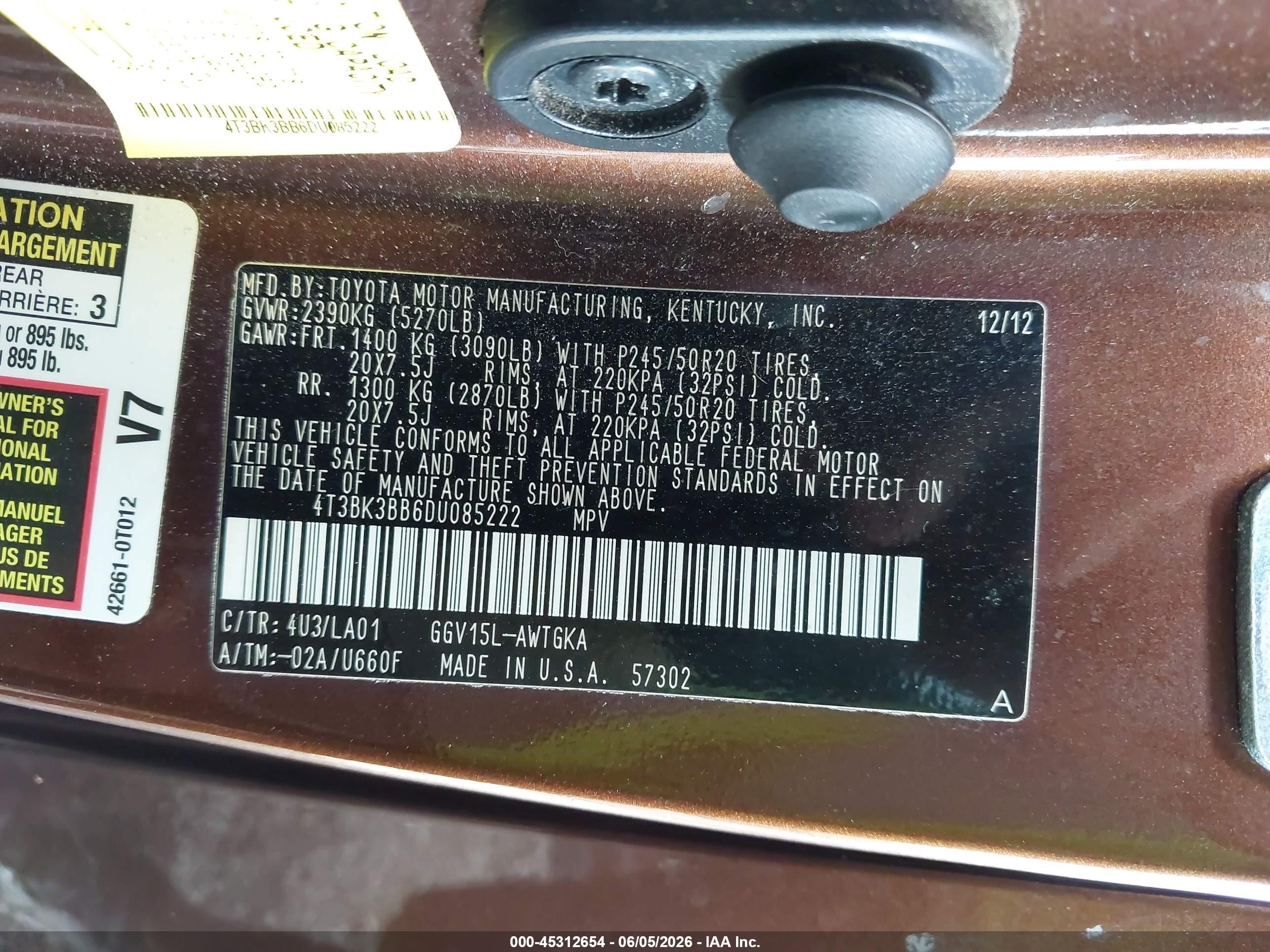 2013 Toyota Venza Xle V6 Brown vin: 4T3BK3BB6DU085222