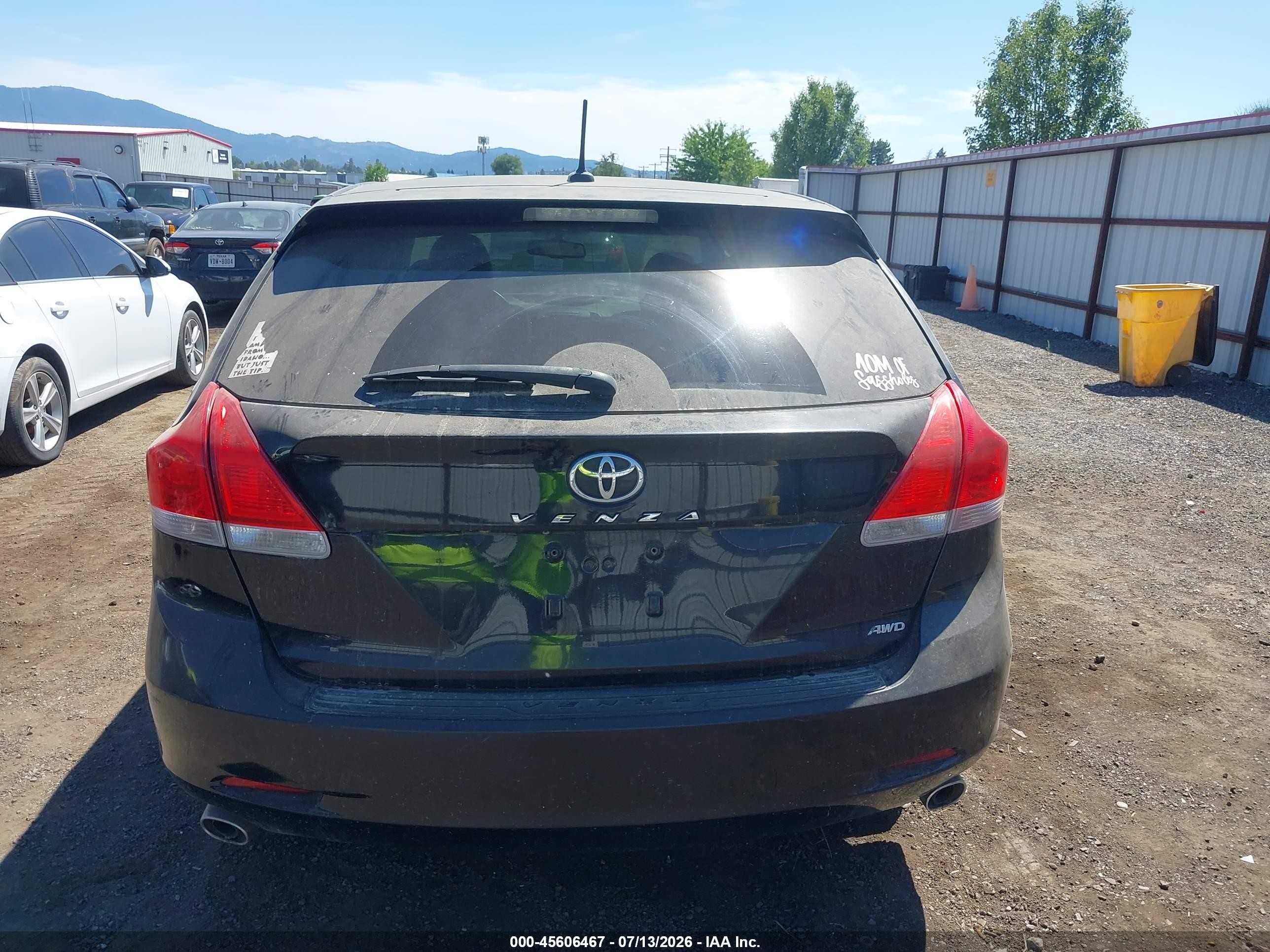 2010 Toyota Venza Base V6 Black vin: 4T3BK3BB7AU039748