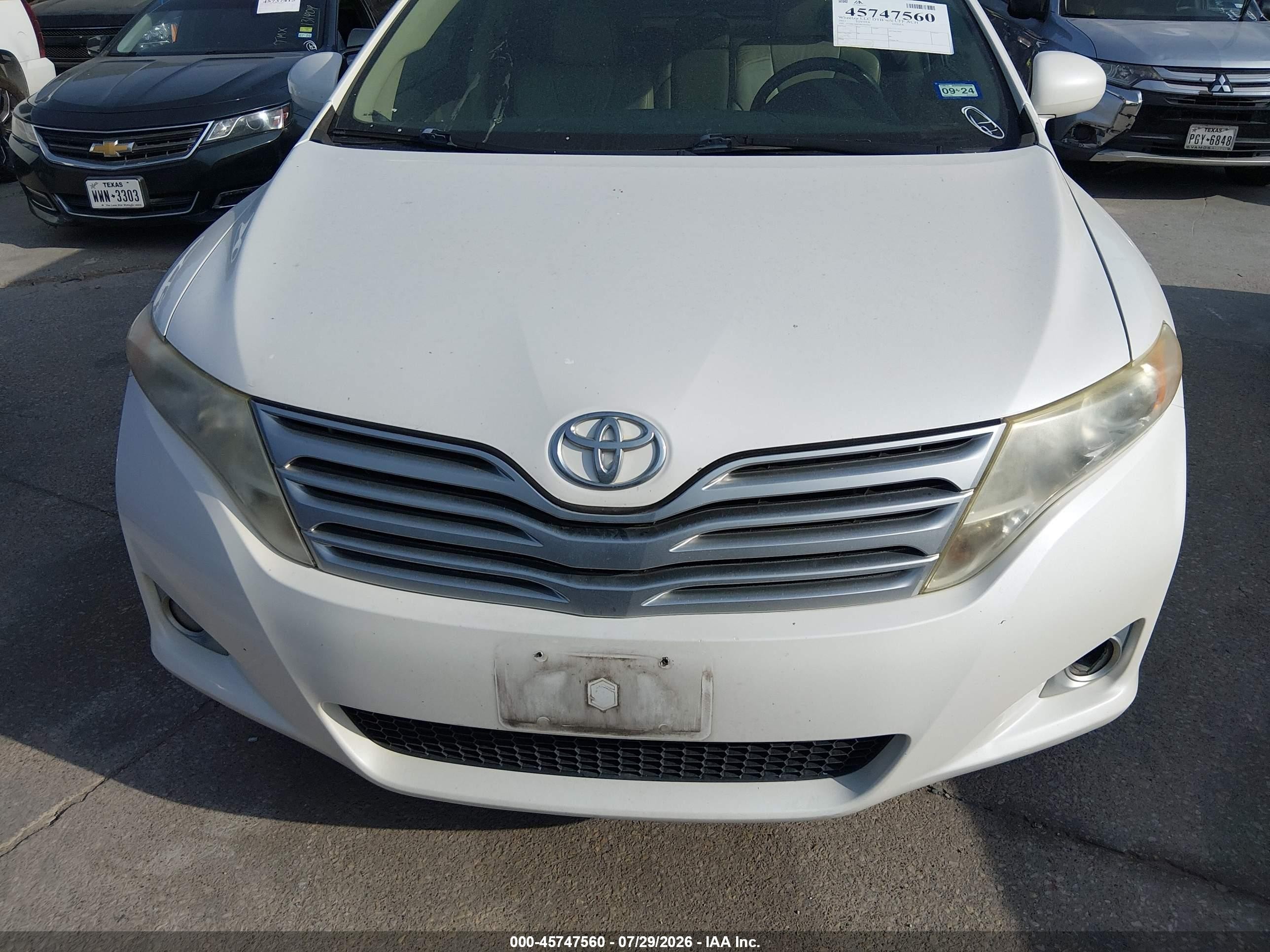 2011 Toyota Venza Base V6 White vin: 4T3BK3BB7BU054445