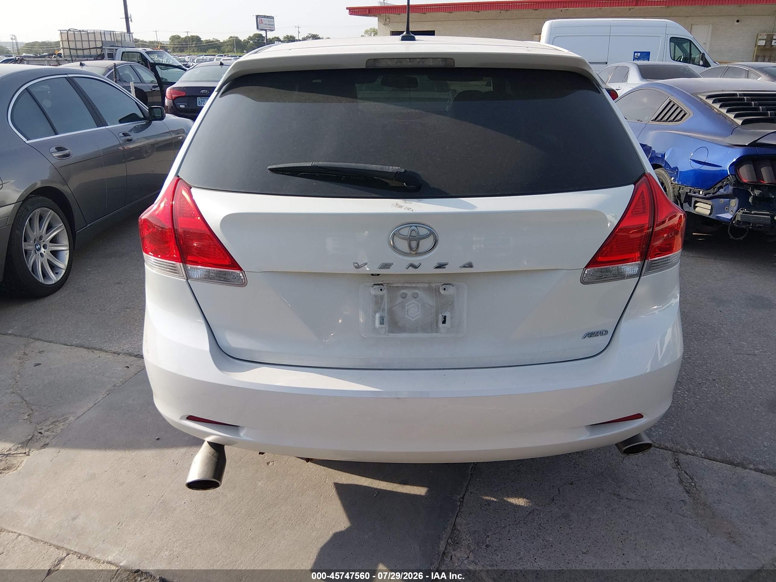 2011 Toyota Venza Base V6 White vin: 4T3BK3BB7BU054445
