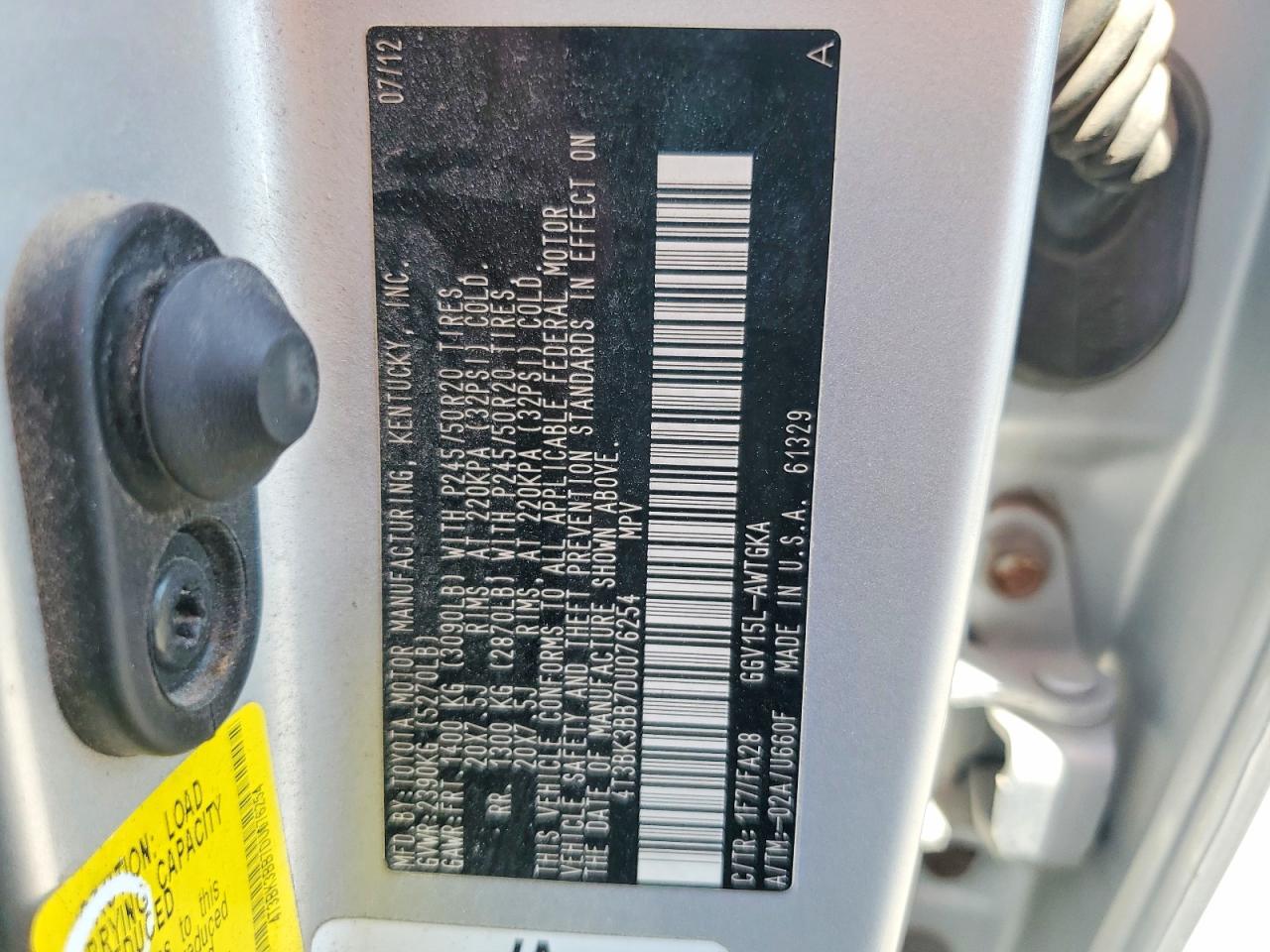 2013 Toyota Venza Le Silver vin: 4T3BK3BB7DU076254