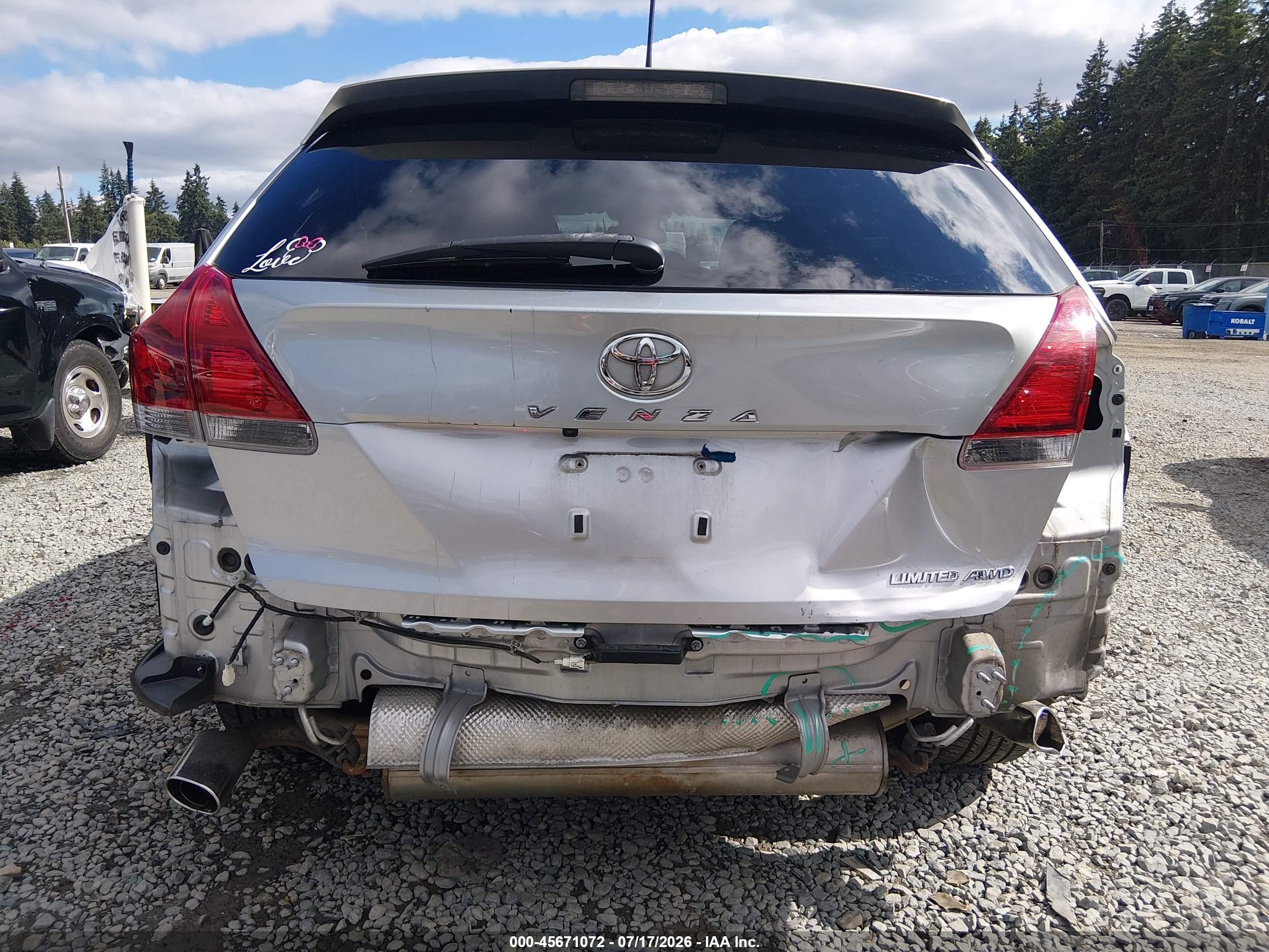 2015 Toyota Venza Limited V6 Silver vin: 4T3BK3BB7FU110809
