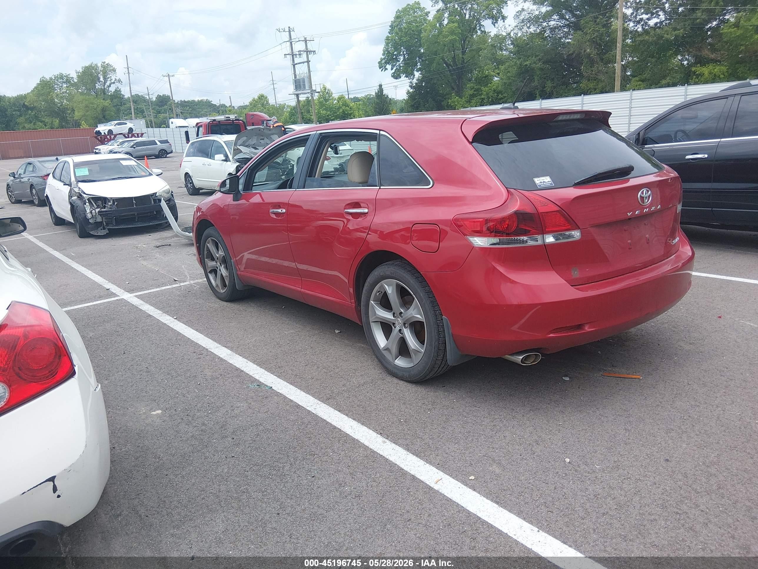 2015 Toyota Venza Xle V6 Red vin: 4T3BK3BB8FU114609