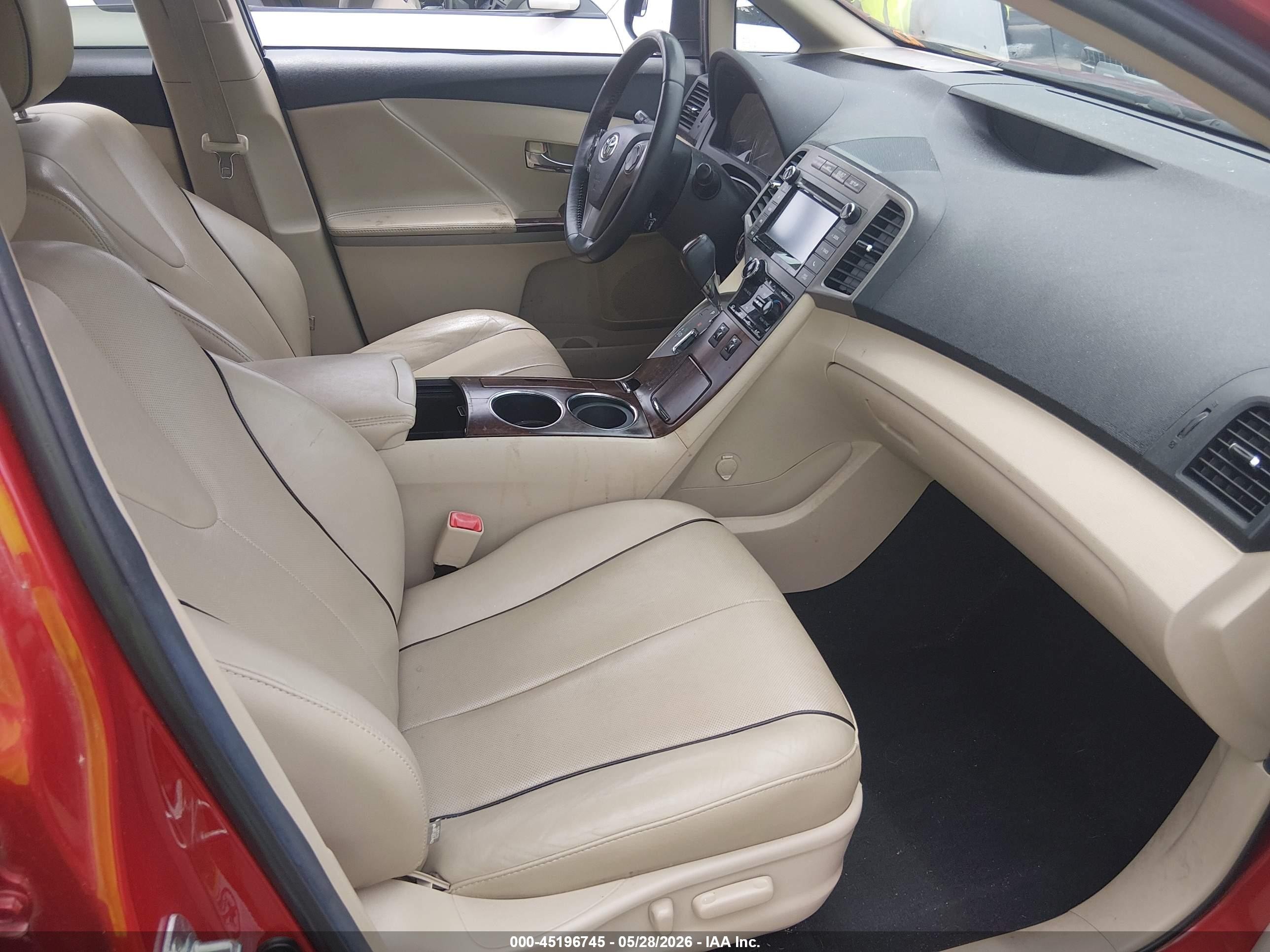 2015 Toyota Venza Xle V6 Red vin: 4T3BK3BB8FU114609