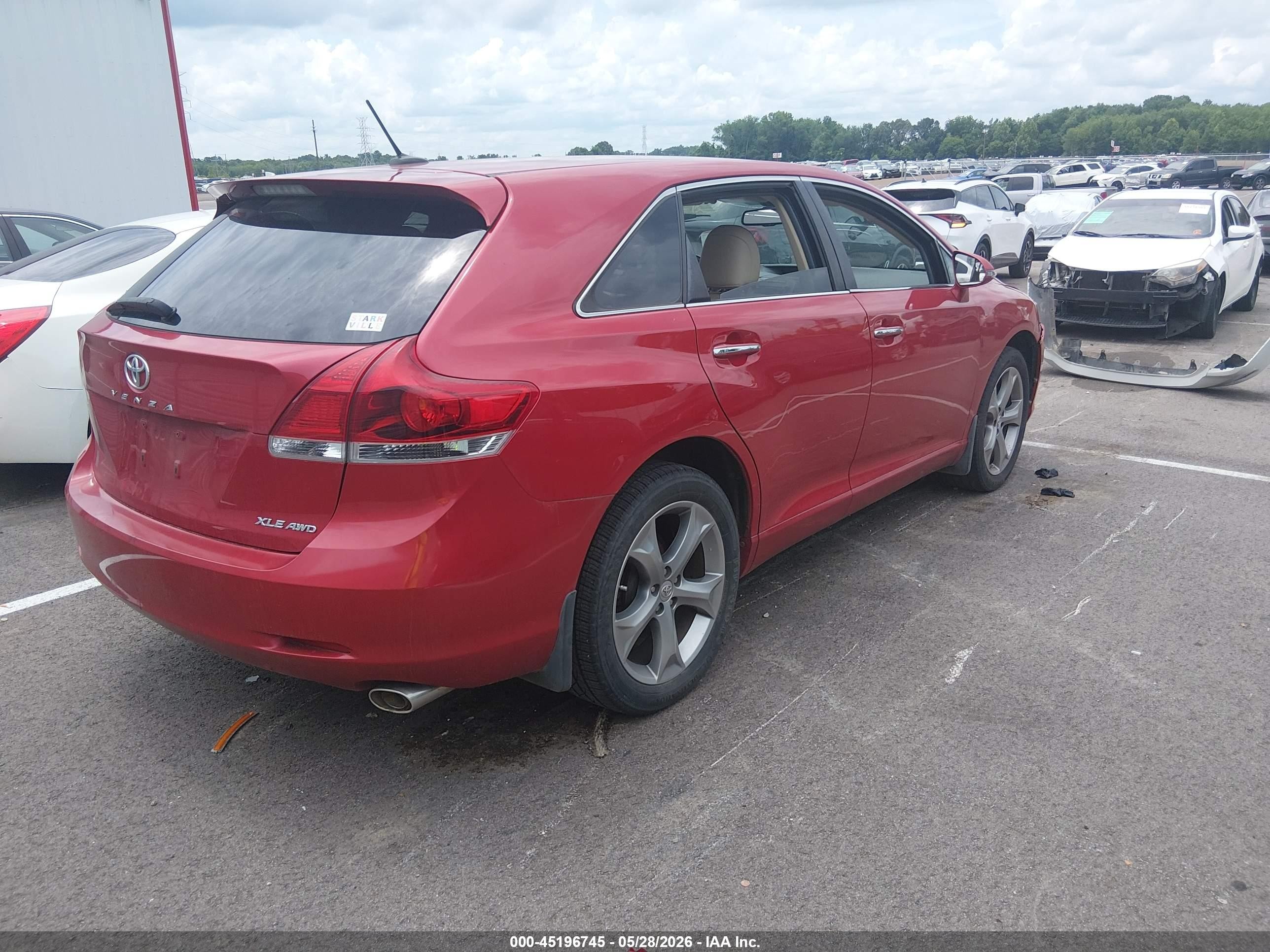 2015 Toyota Venza Xle V6 Red vin: 4T3BK3BB8FU114609