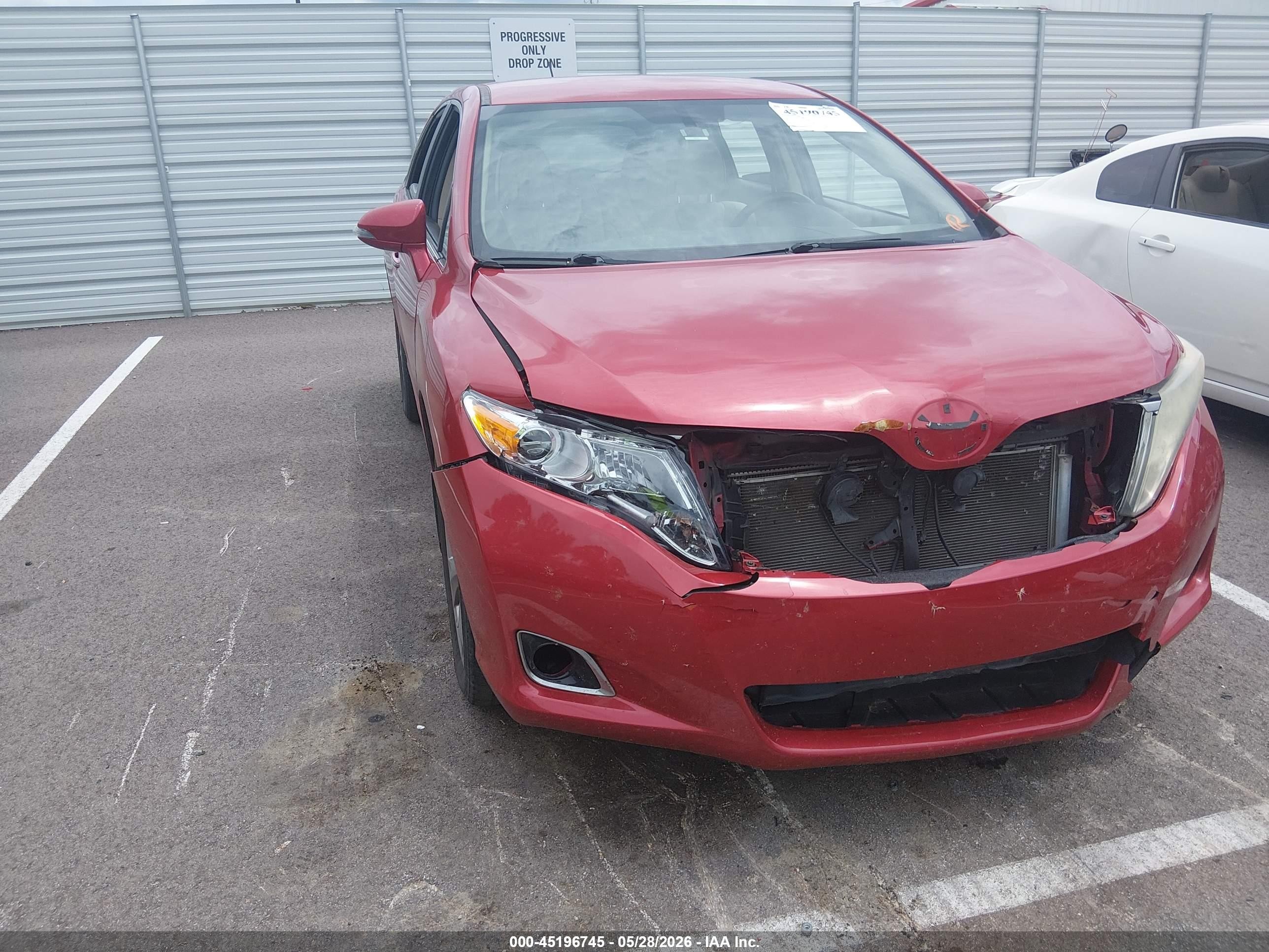 2015 Toyota Venza Xle V6 Red vin: 4T3BK3BB8FU114609