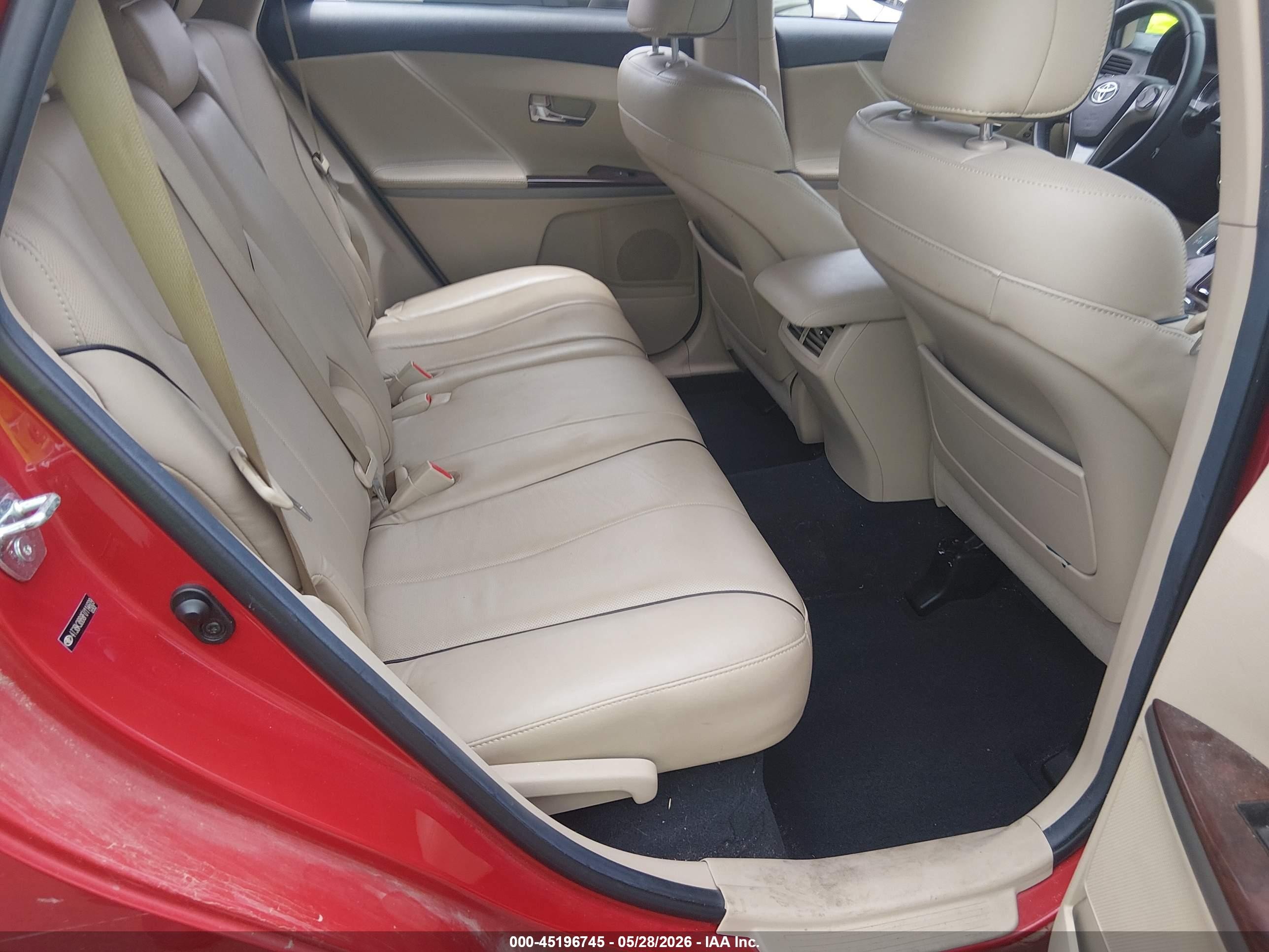 2015 Toyota Venza Xle V6 Red vin: 4T3BK3BB8FU114609
