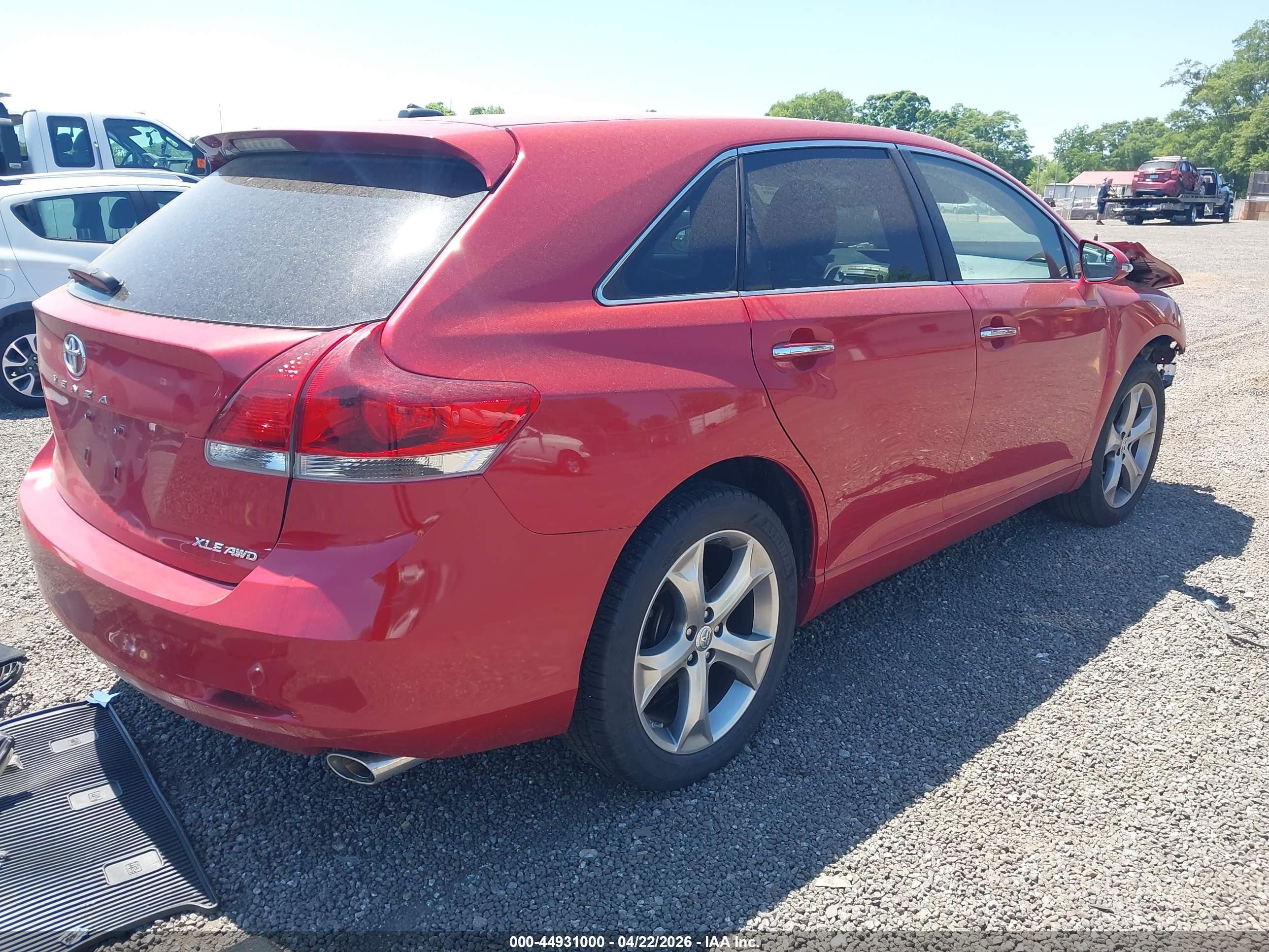 2015 Toyota Venza Xle V6 Red vin: 4T3BK3BB8FU118109