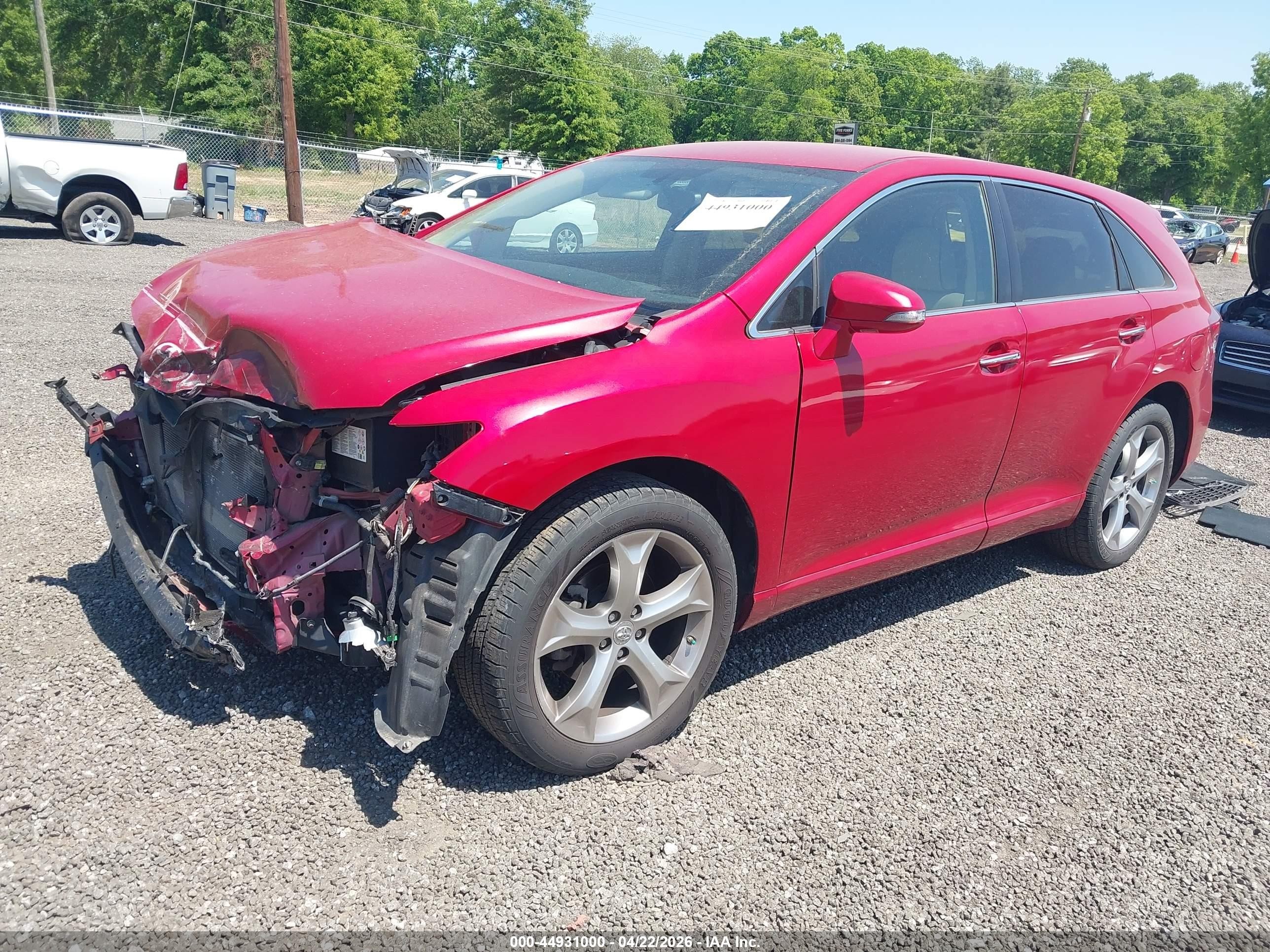 2015 Toyota Venza Xle V6 Red vin: 4T3BK3BB8FU118109