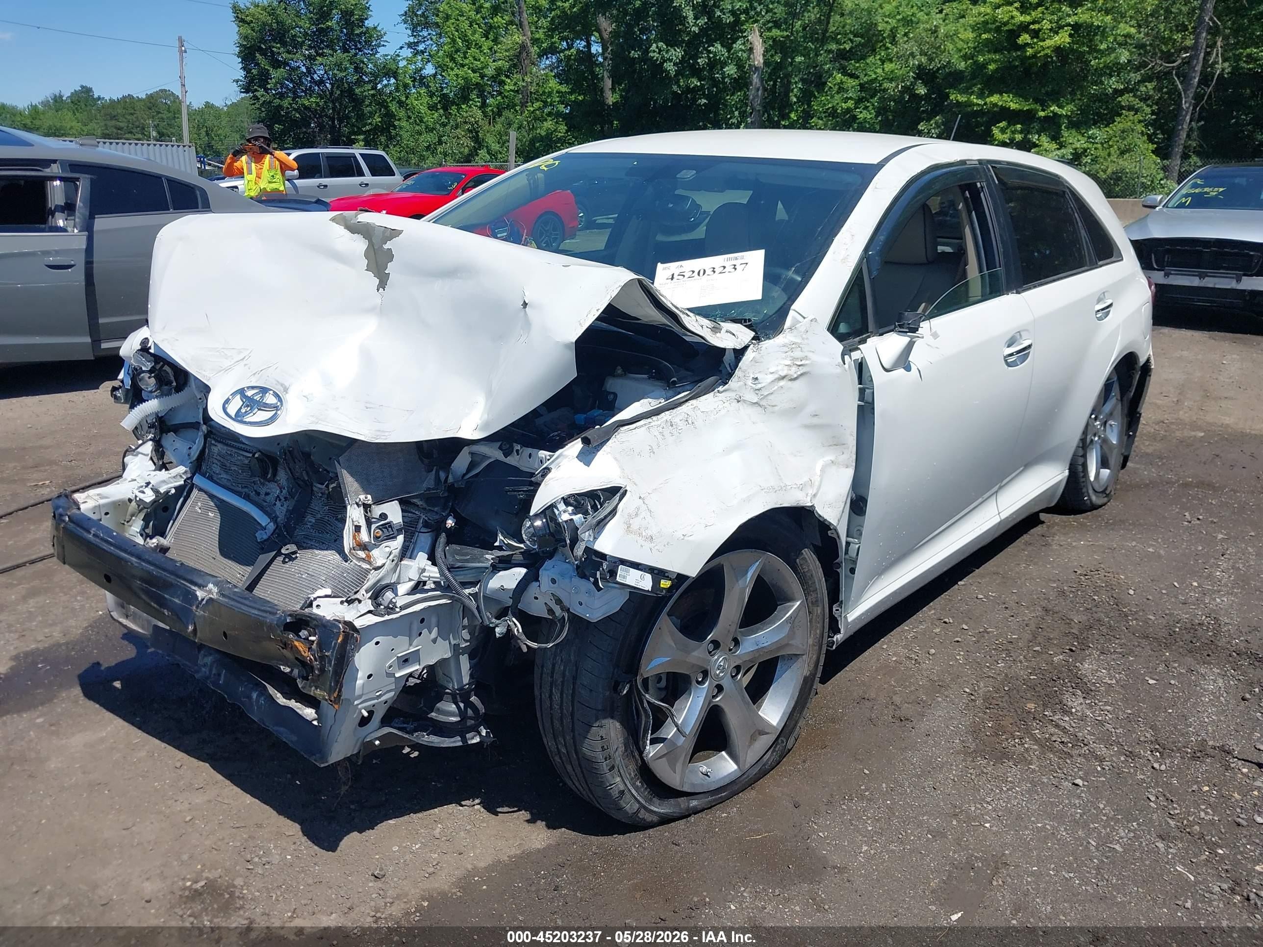 2010 Toyota Venza Base V6 White vin: 4T3BK3BB9AU038357