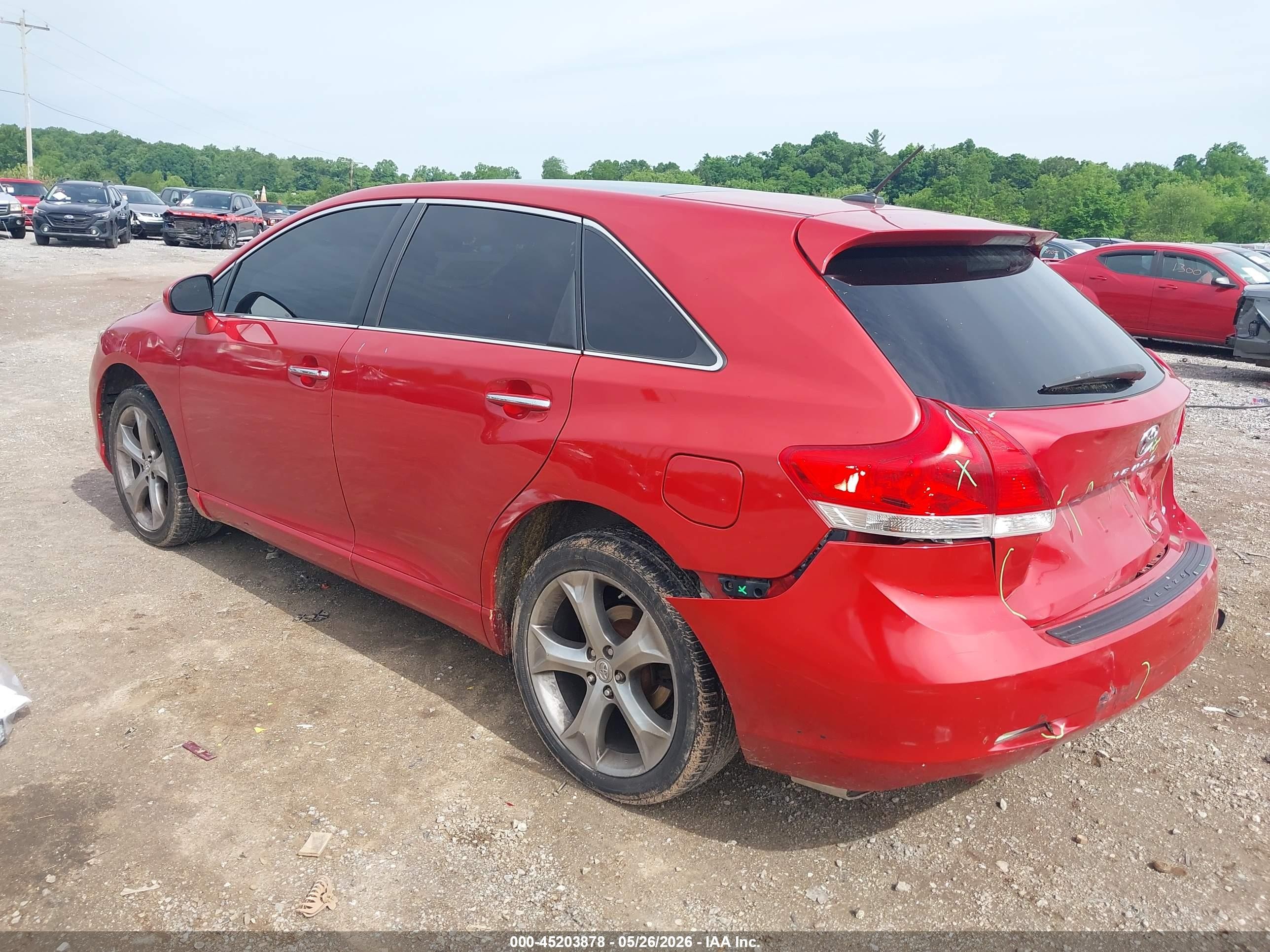 2011 Toyota Venza Base V6 Red vin: 4T3BK3BB9BU061395
