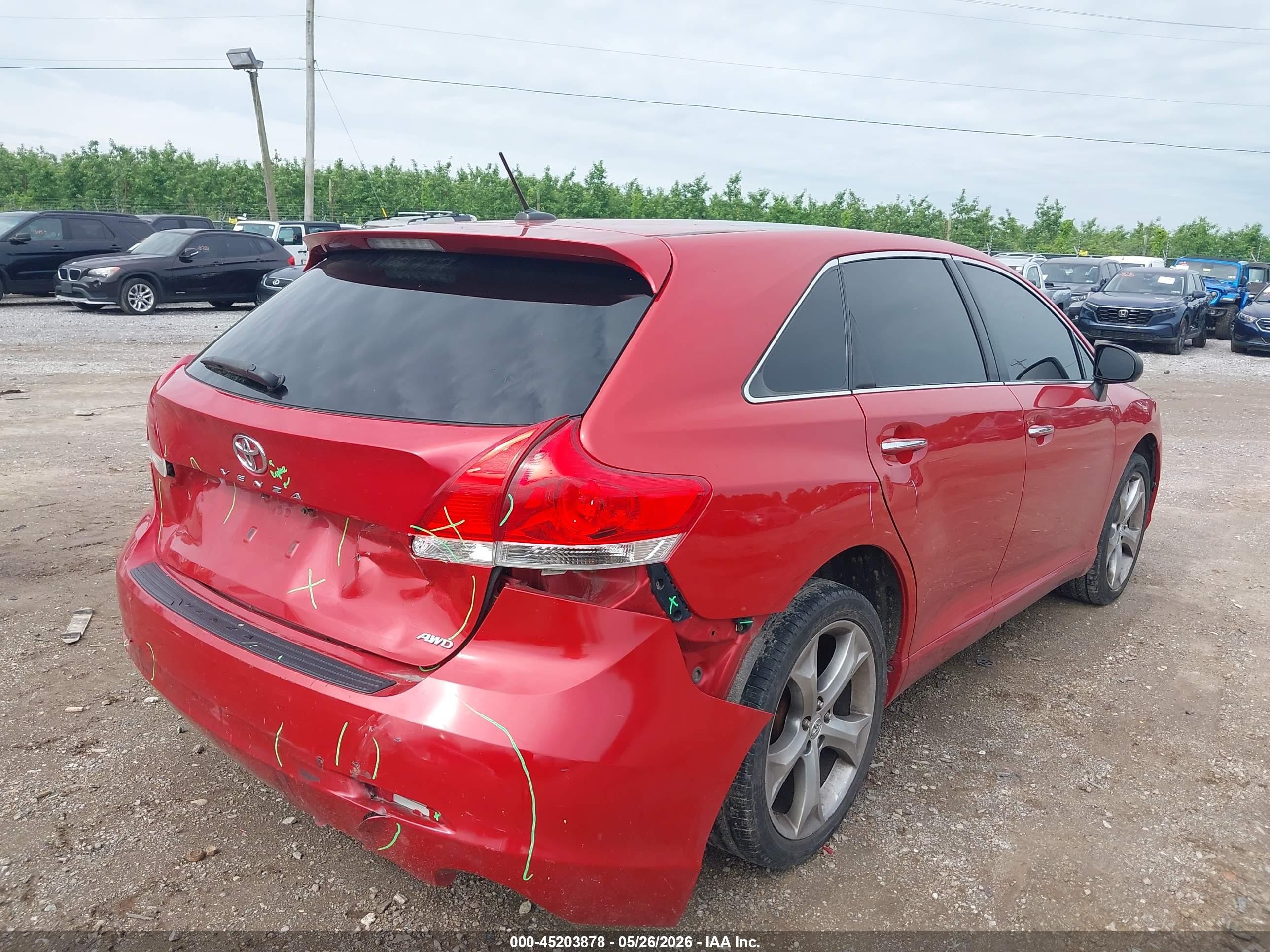 2011 Toyota Venza Base V6 Red vin: 4T3BK3BB9BU061395