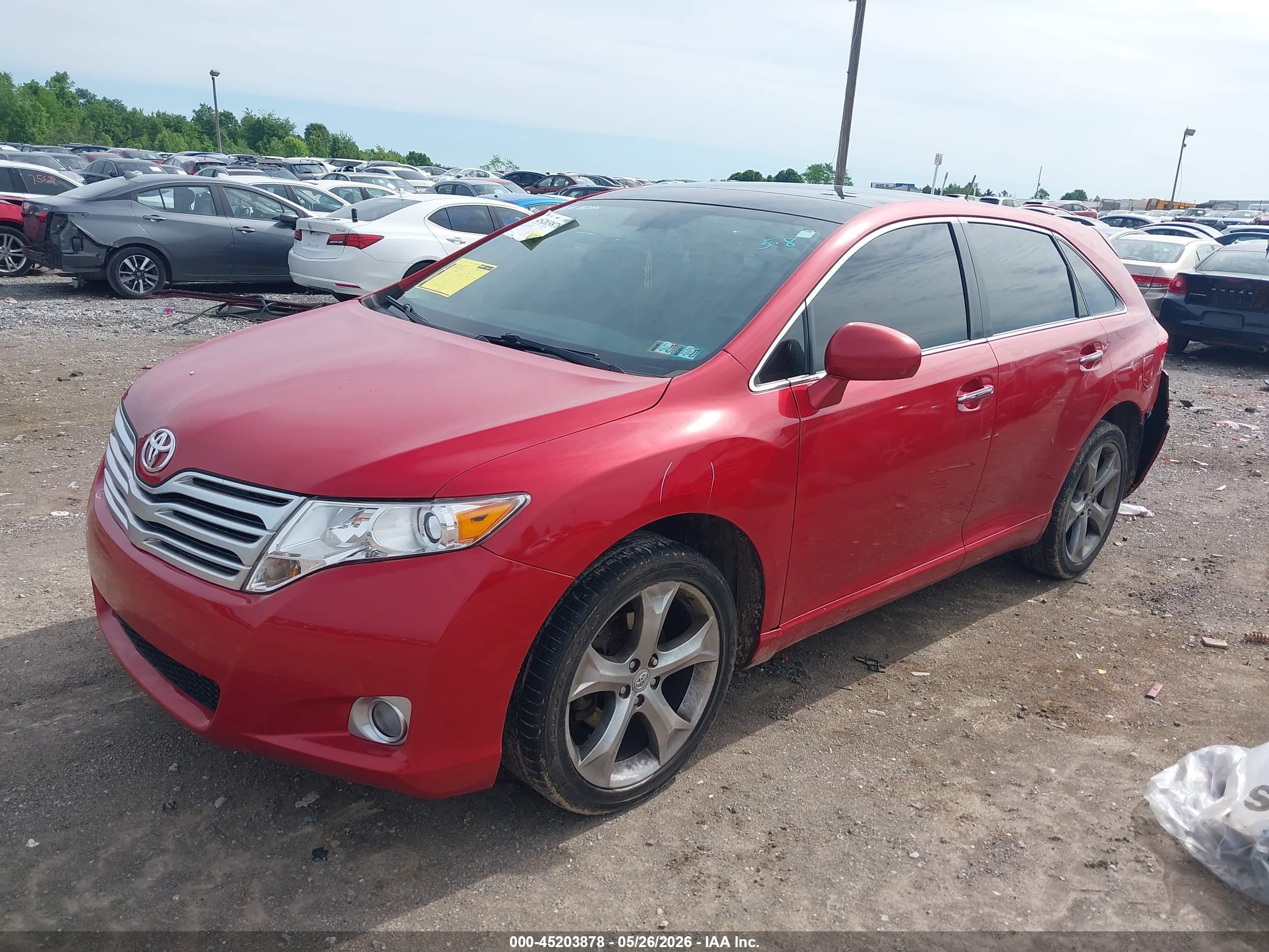 2011 Toyota Venza Base V6 Red vin: 4T3BK3BB9BU061395