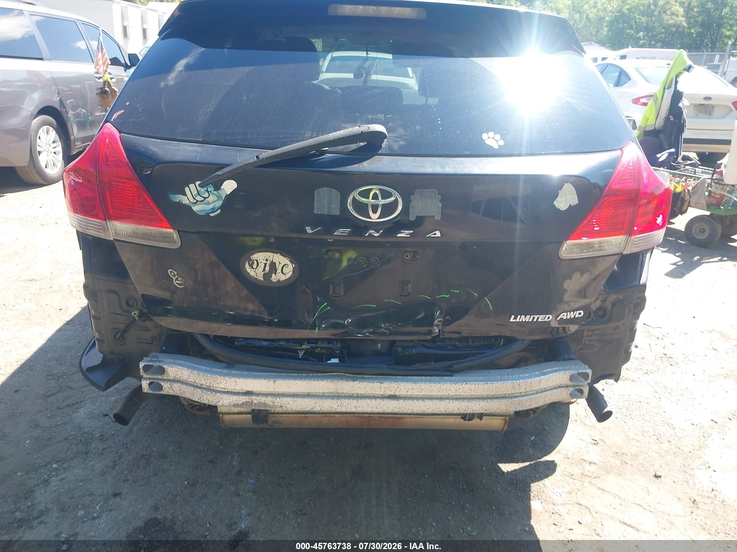 2012 Toyota Venza Limited V6 Black vin: 4T3BK3BB9CU068476
