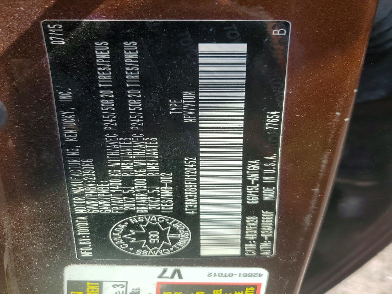 2015 Toyota Venza Xle Brown vin: 4T3BK3BB9FU120452