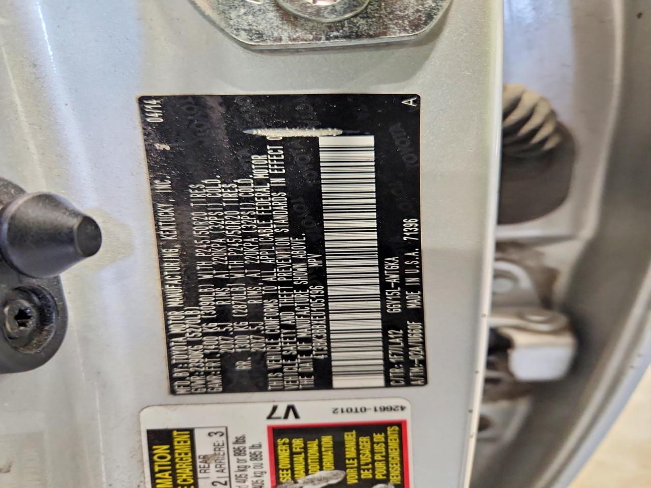 2014 Toyota Venza Xle Silver vin: 4T3BK3BBXEU105196