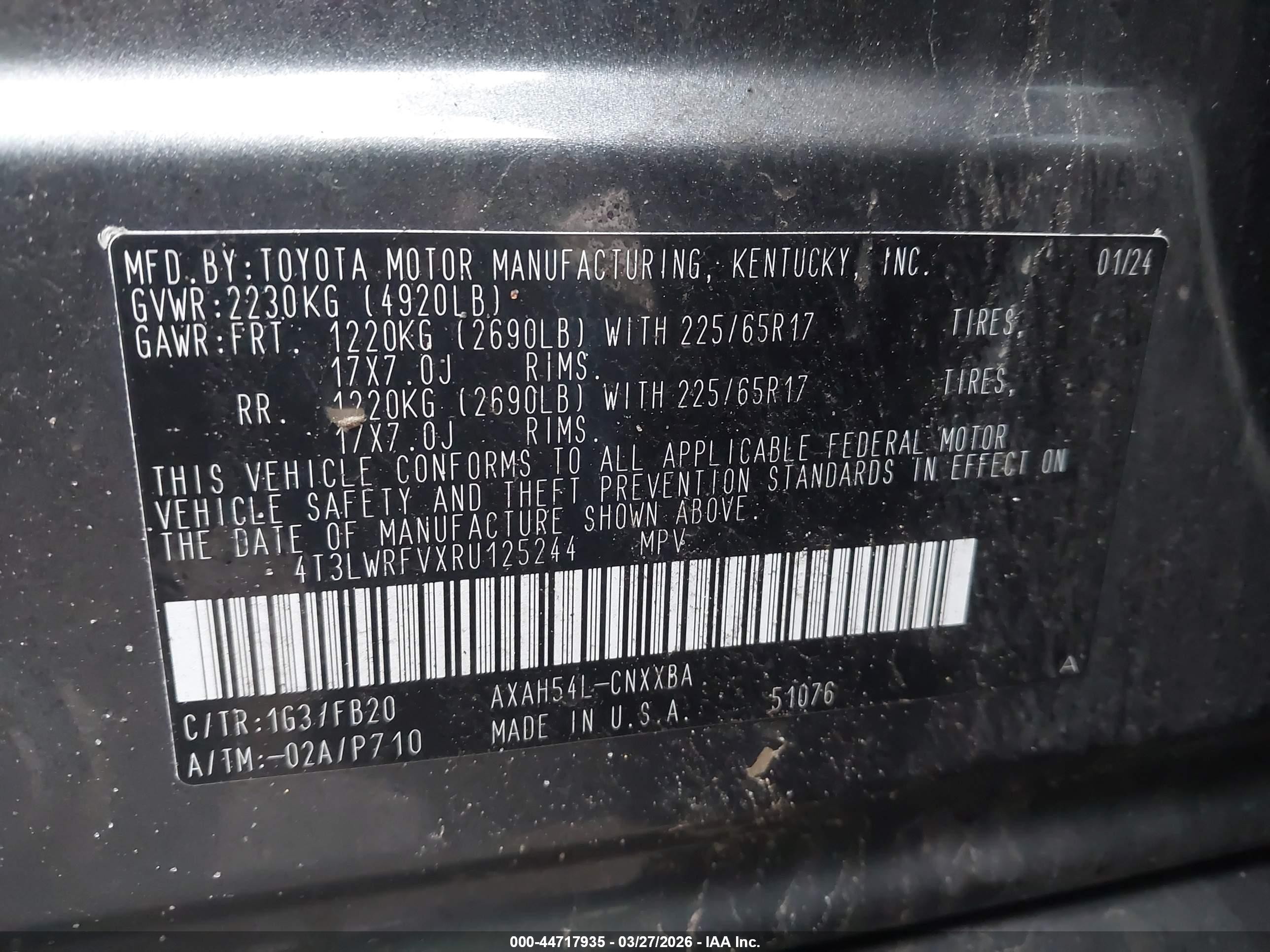 2024 Toyota Rav4 Hybrid Le Gray vin: 4T3LWRFVXRU125244