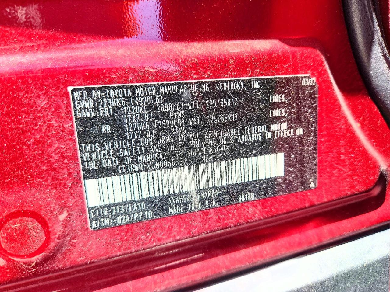2022 Toyota Rav4 Xle Red vin: 4T3RWRFV3NU056532