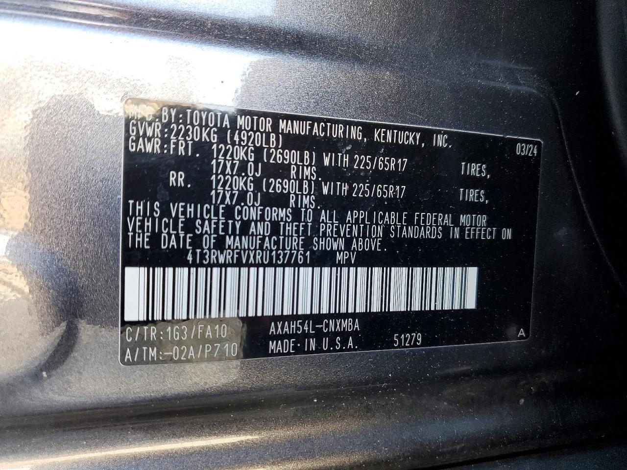 2024 Toyota Rav4 Hybrid Xle Gray vin: 4T3RWRFVXRU137761