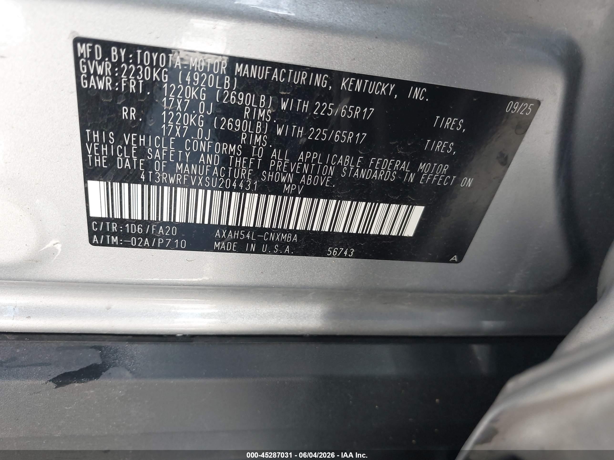 2025 Toyota Rav4 Hybrid Xle Серебряный vin: 4T3RWRFVXSU204431
