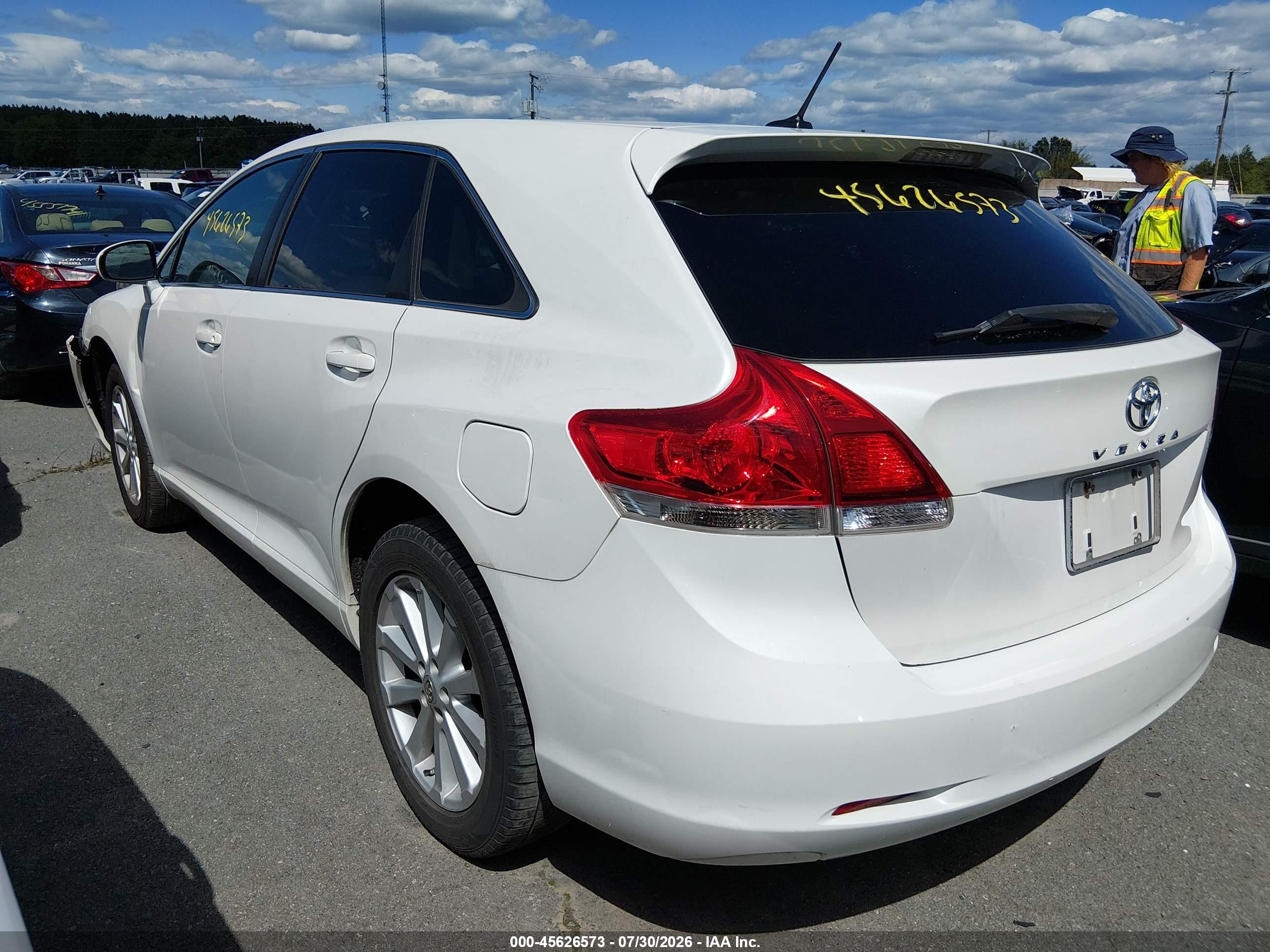 2011 Toyota Venza   White vin: 4T3ZA3BB0BU050772