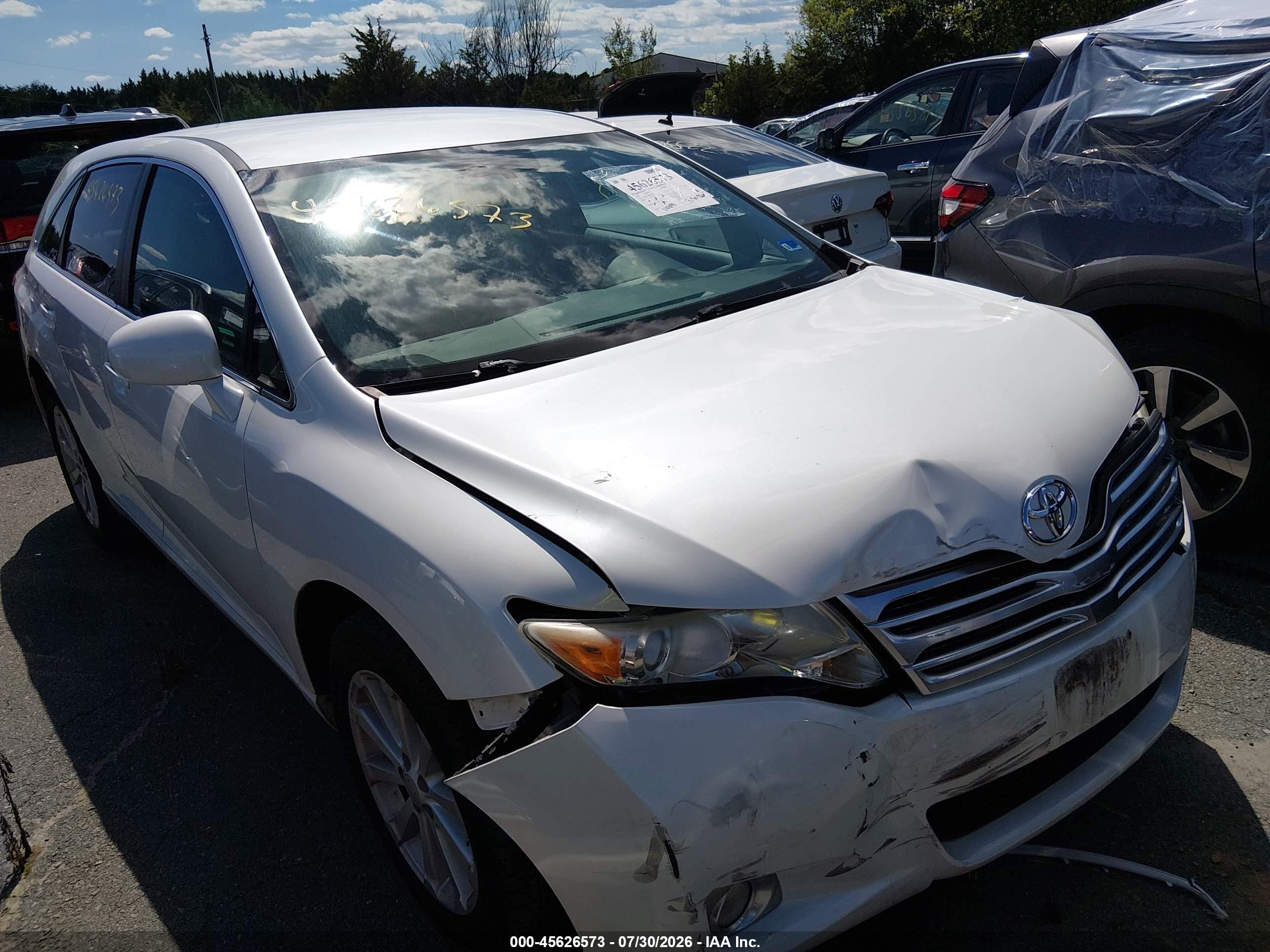 2011 Toyota Venza   White vin: 4T3ZA3BB0BU050772