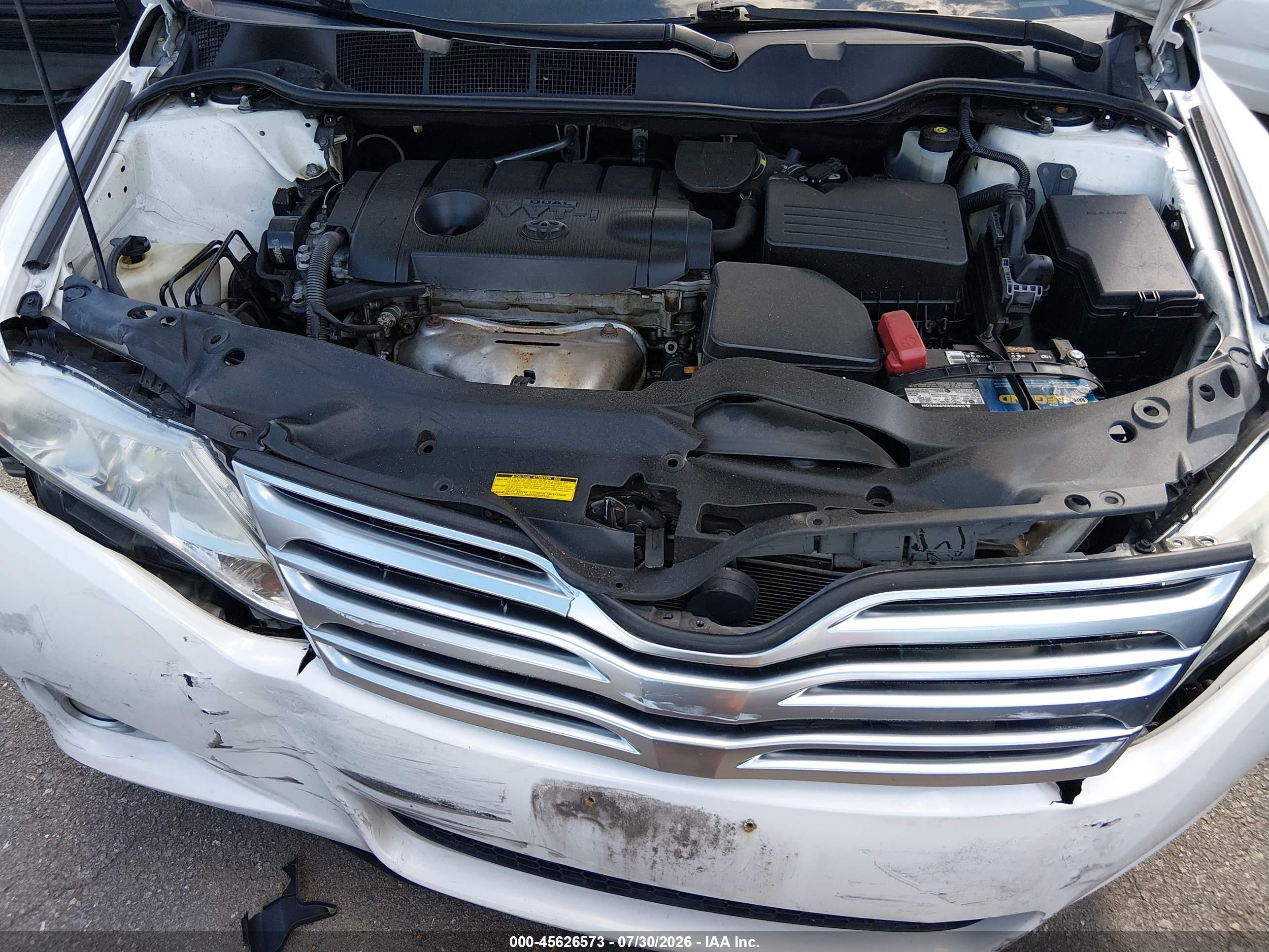 2011 Toyota Venza   White vin: 4T3ZA3BB0BU050772