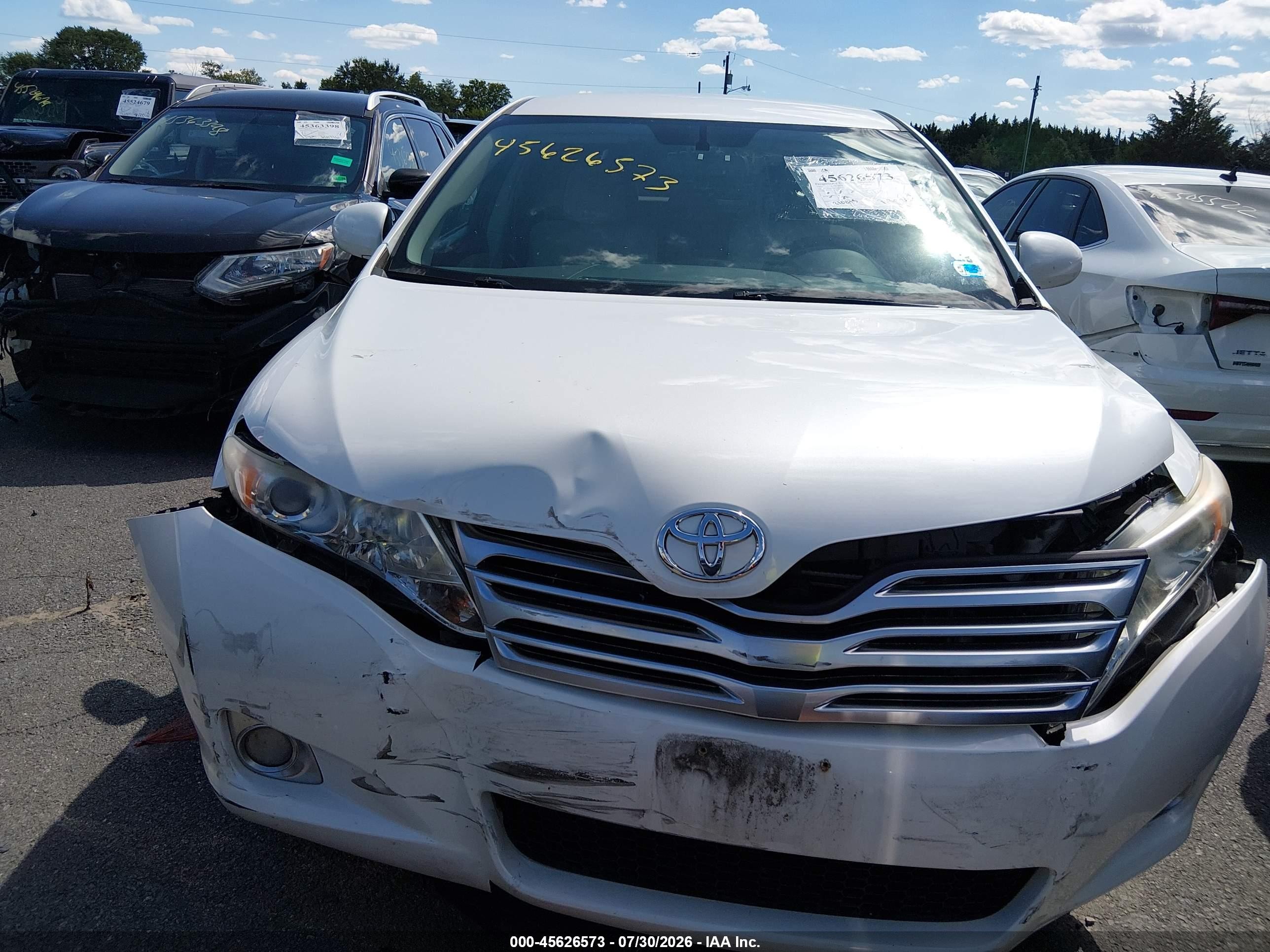 2011 Toyota Venza   White vin: 4T3ZA3BB0BU050772
