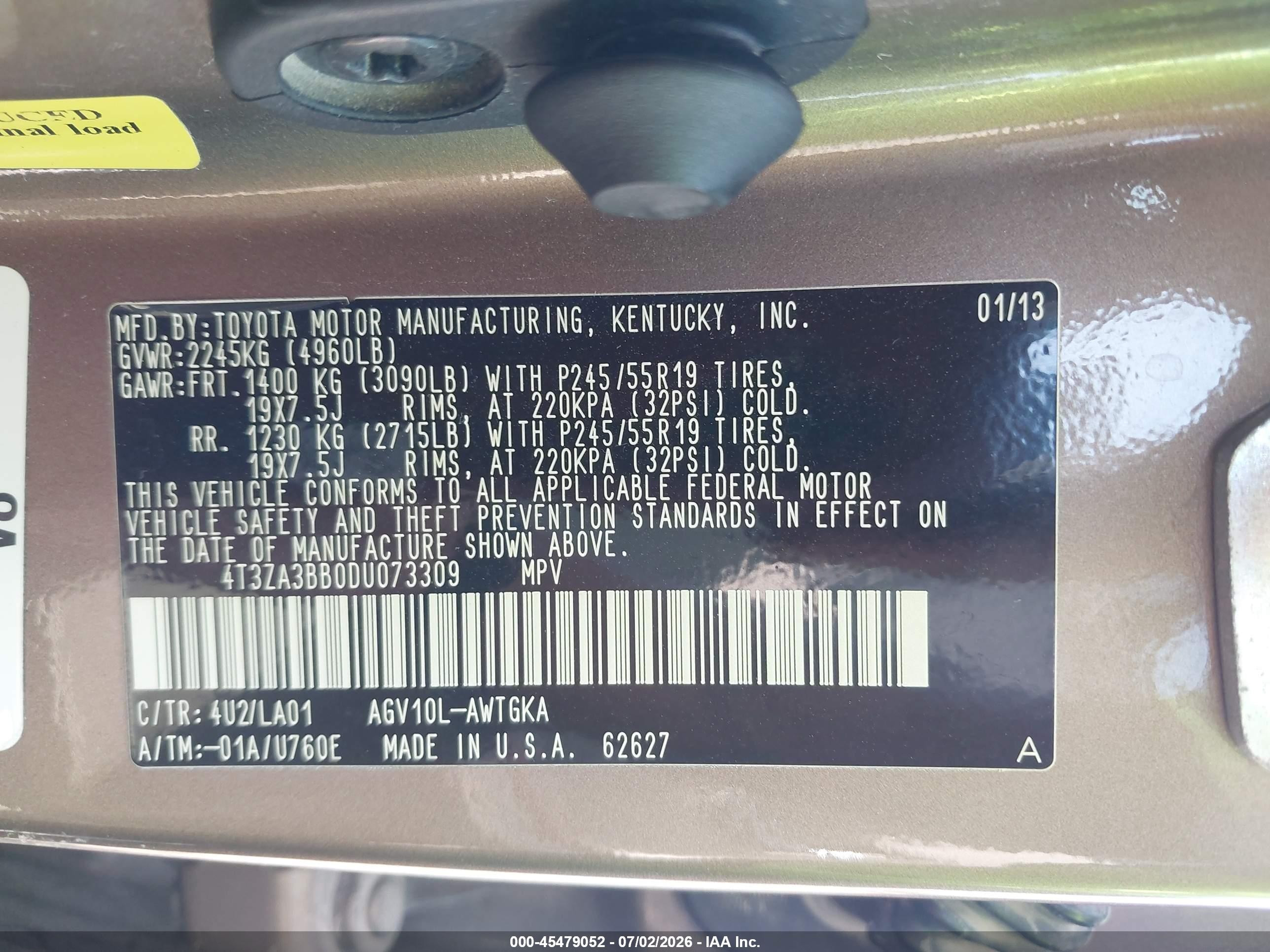2013 Toyota Venza Xle Brown vin: 4T3ZA3BB0DU073309