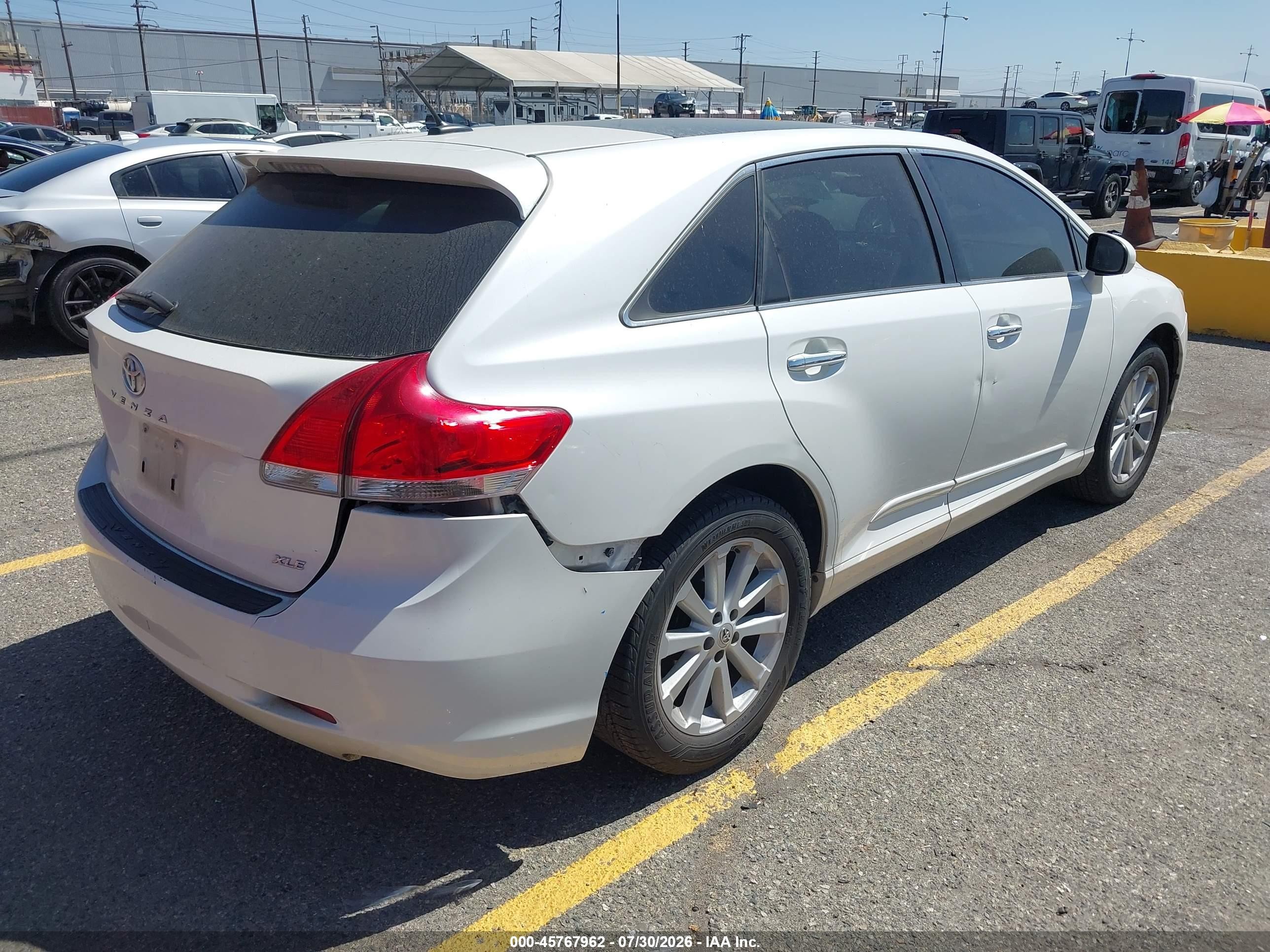 2012 Toyota Venza Xle White vin: 4T3ZA3BB1CU062138