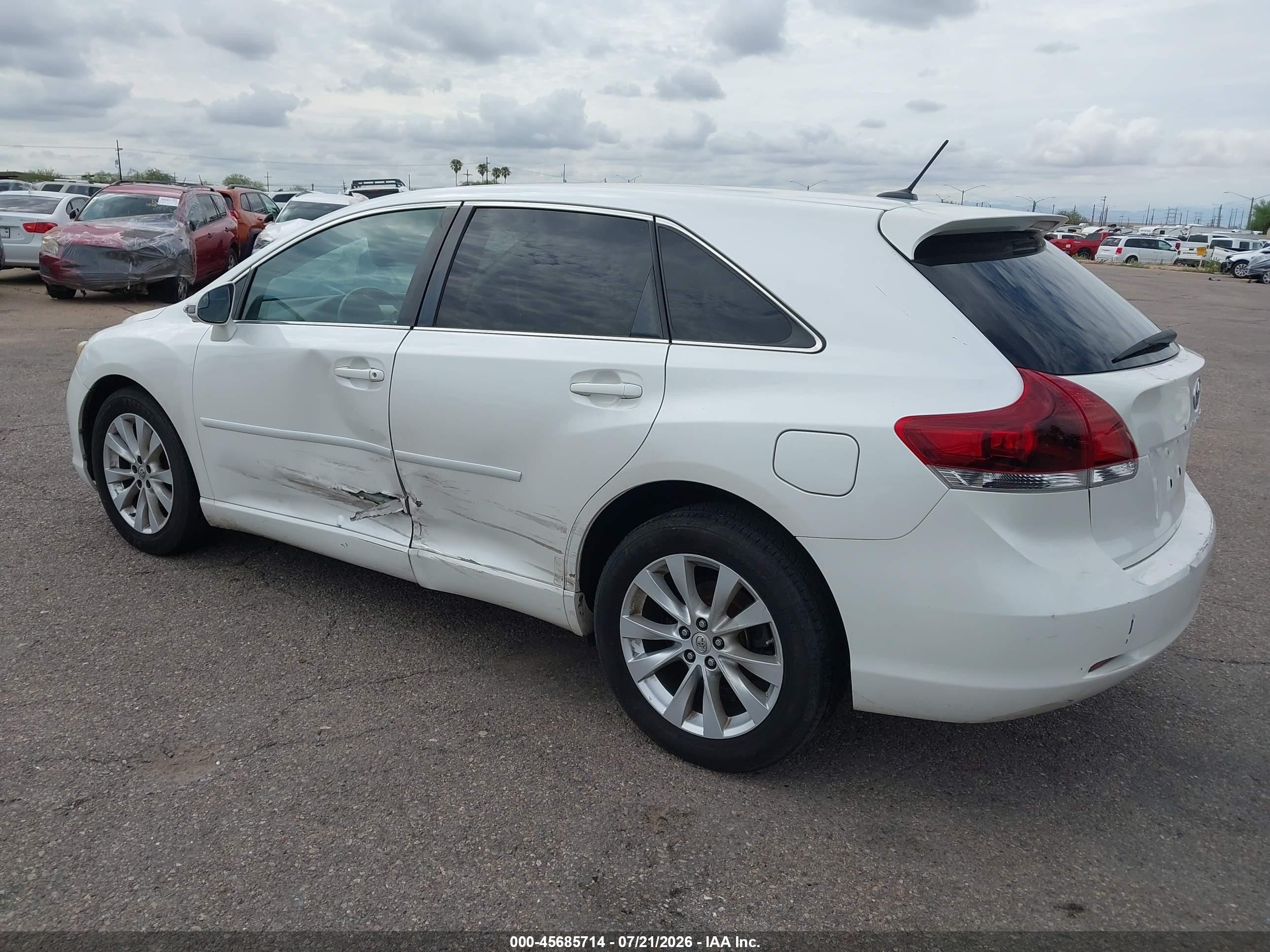 2014 Toyota Venza Le White vin: 4T3ZA3BB1EU082277