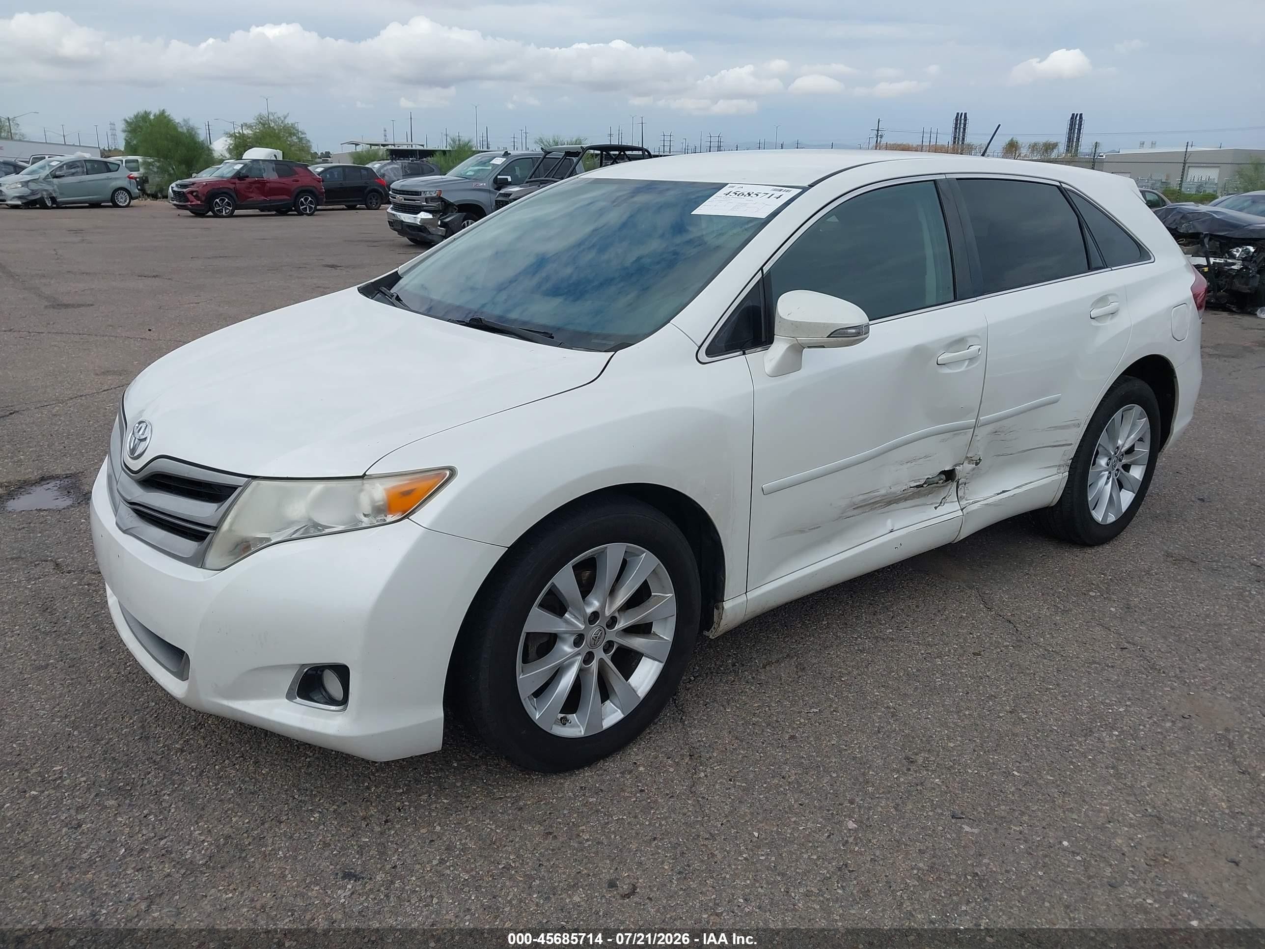 2014 Toyota Venza Le White vin: 4T3ZA3BB1EU082277