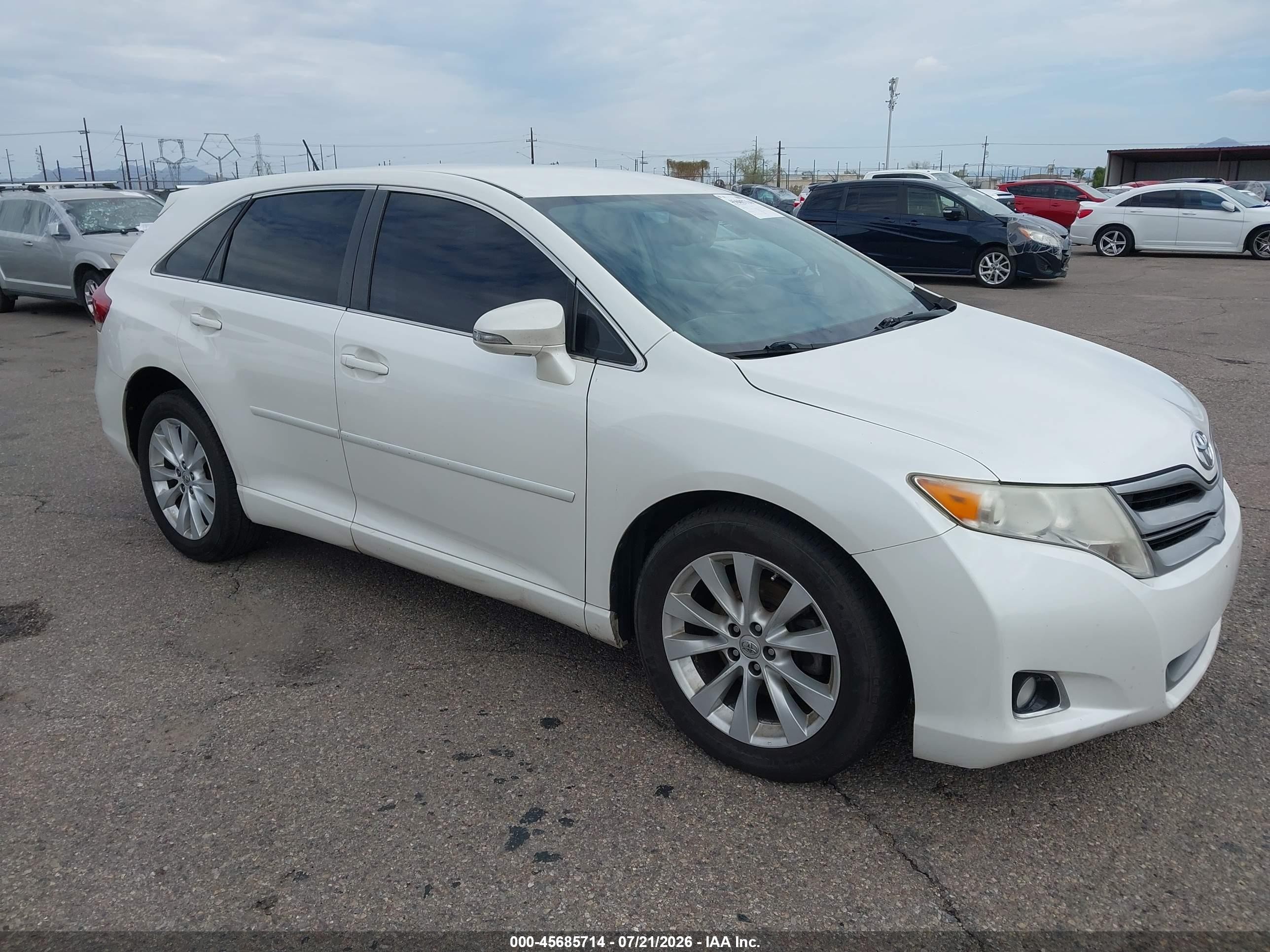 2014 Toyota Venza Le White vin: 4T3ZA3BB1EU082277