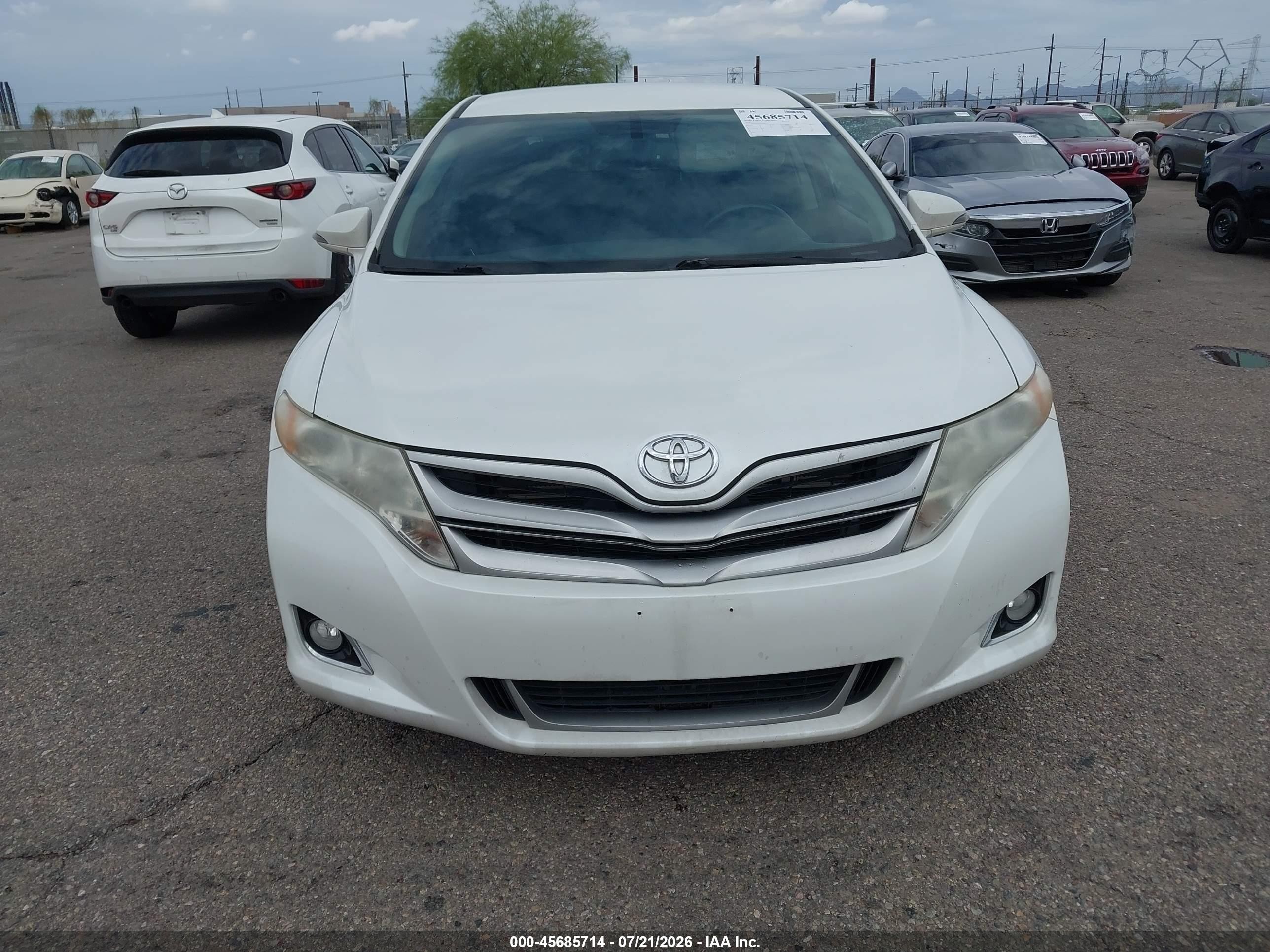 2014 Toyota Venza Le White vin: 4T3ZA3BB1EU082277