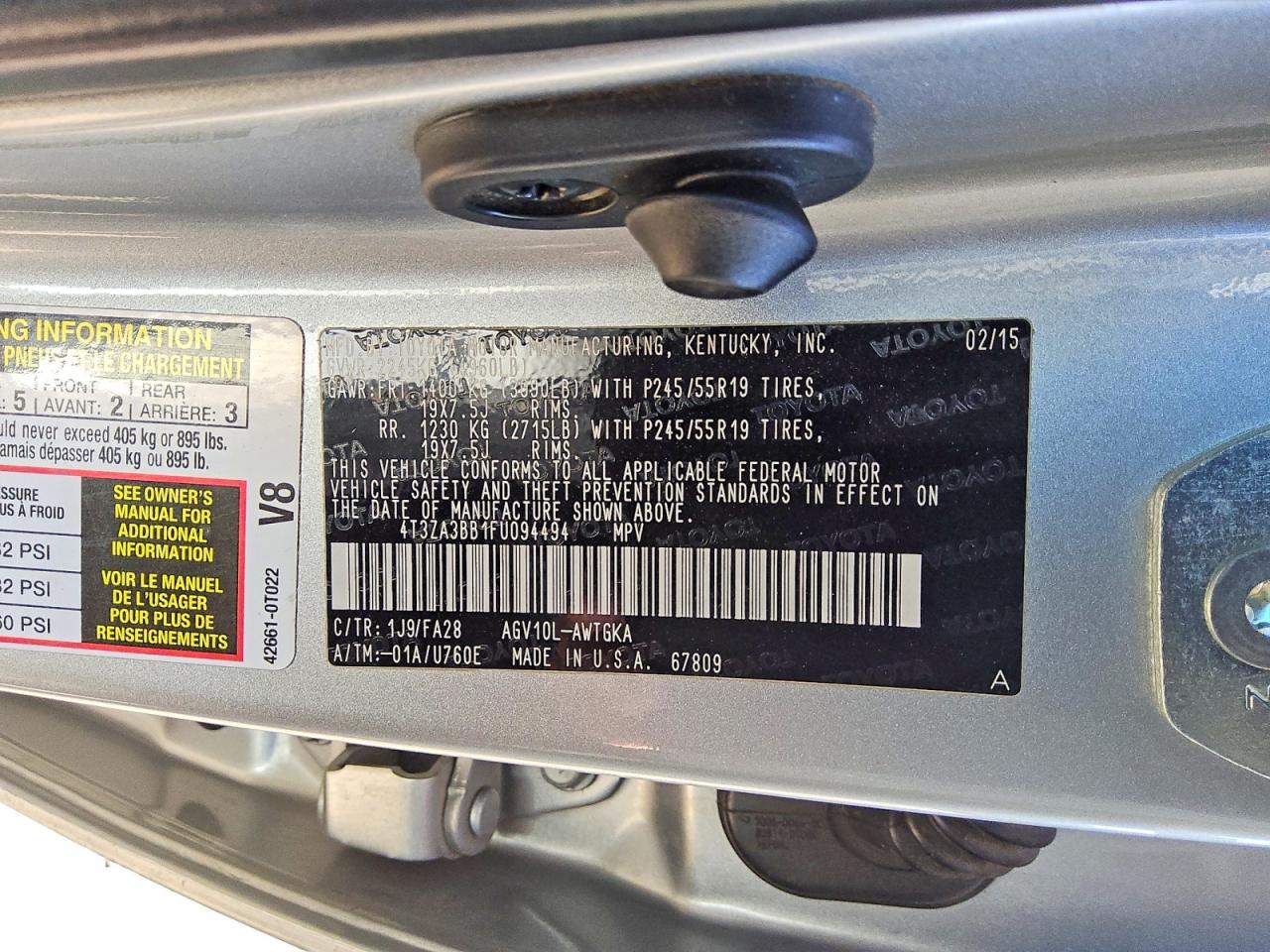 2015 Toyota Venza Le Silver vin: 4T3ZA3BB1FU094494
