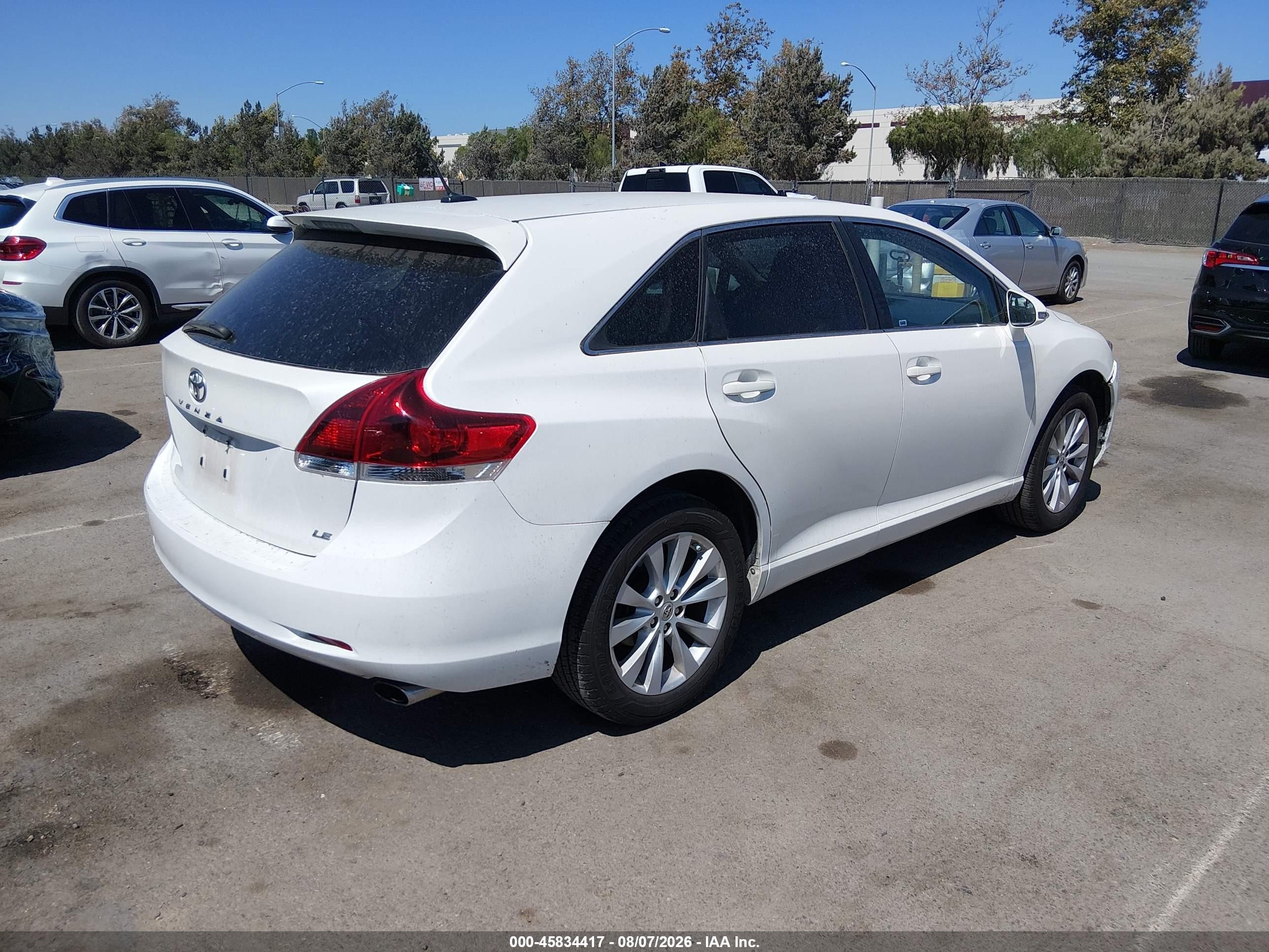 2013 Toyota Venza Le White vin: 4T3ZA3BB3DU076186
