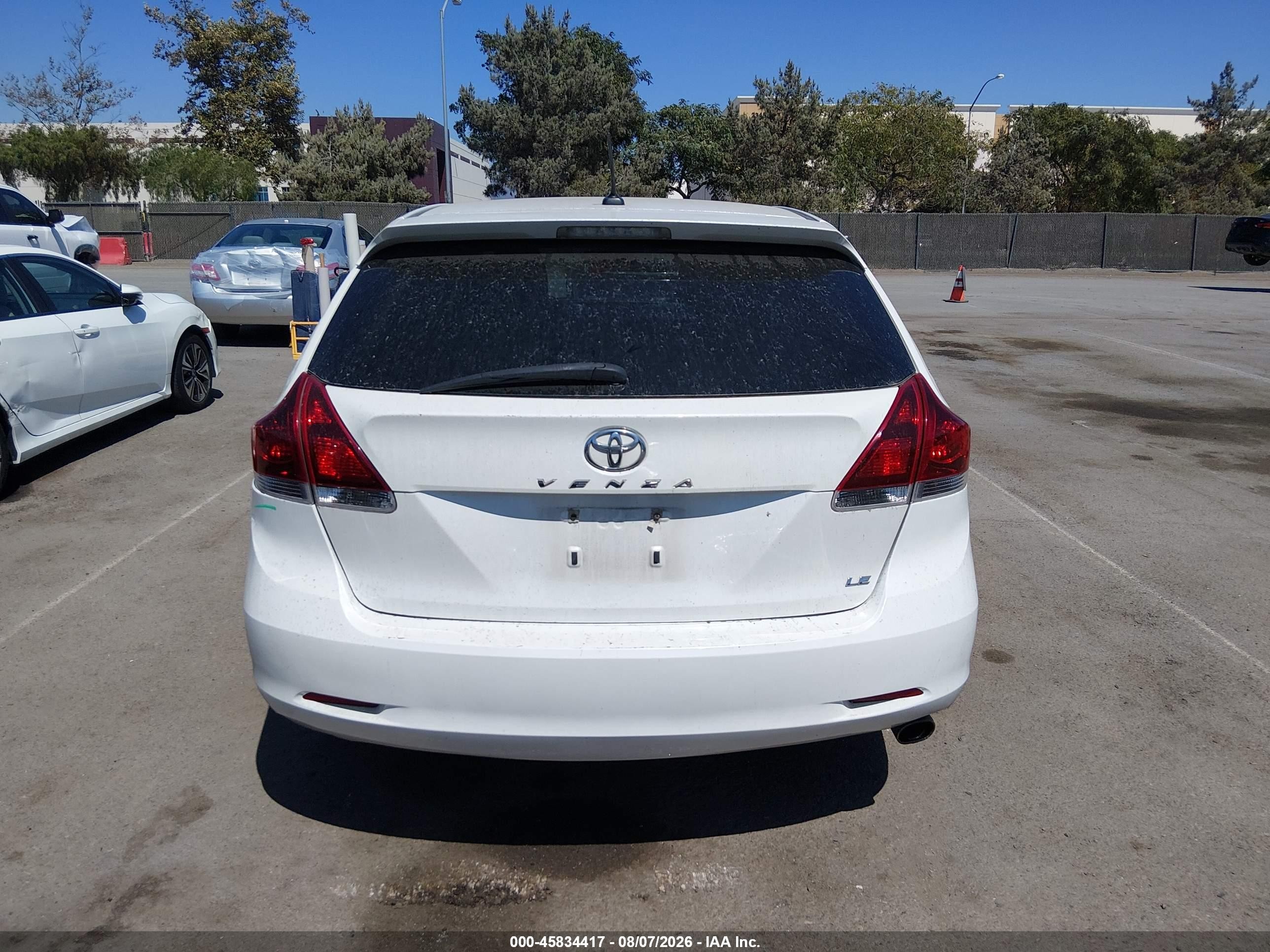 2013 Toyota Venza Le White vin: 4T3ZA3BB3DU076186