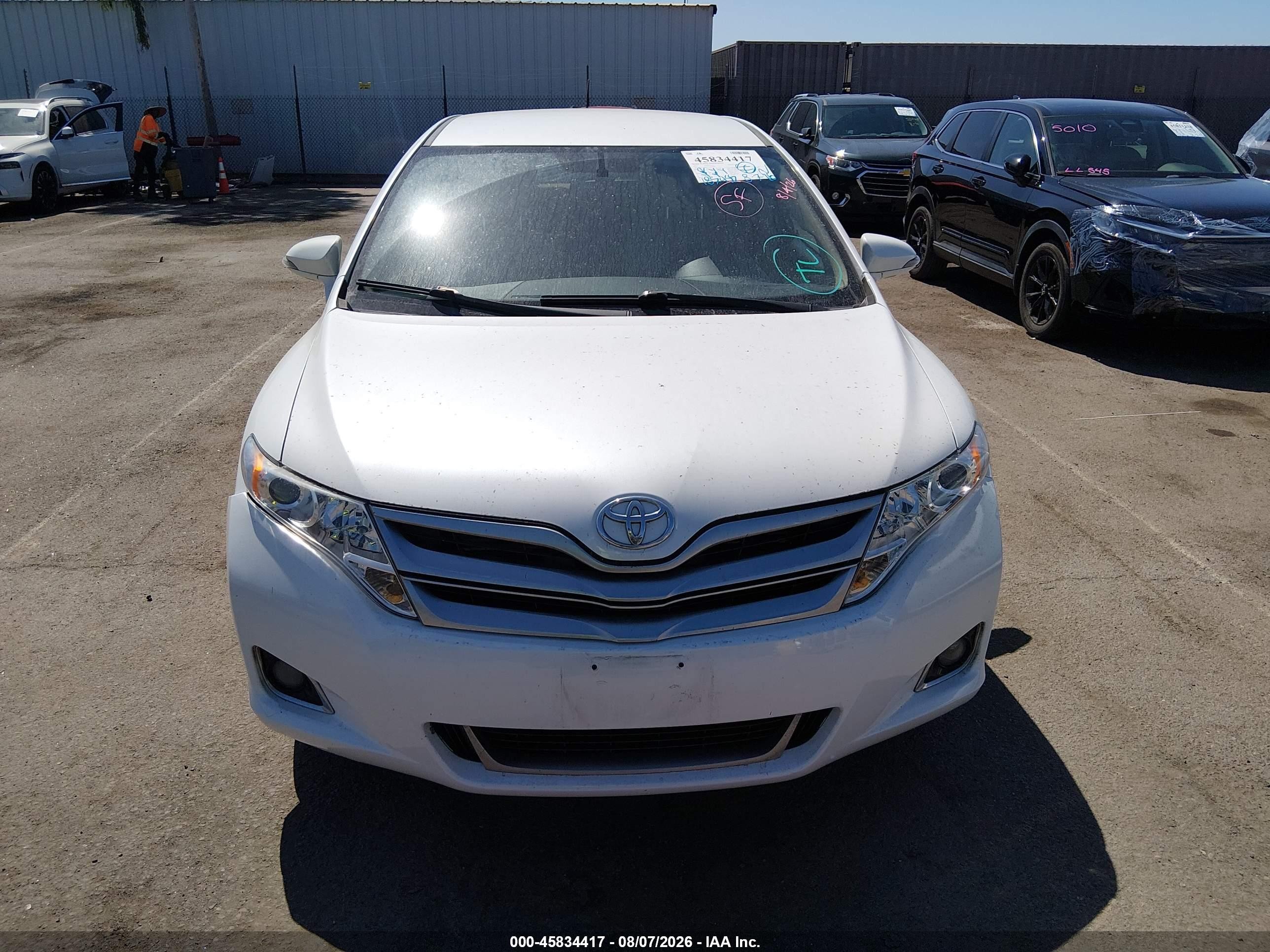 2013 Toyota Venza Le White vin: 4T3ZA3BB3DU076186