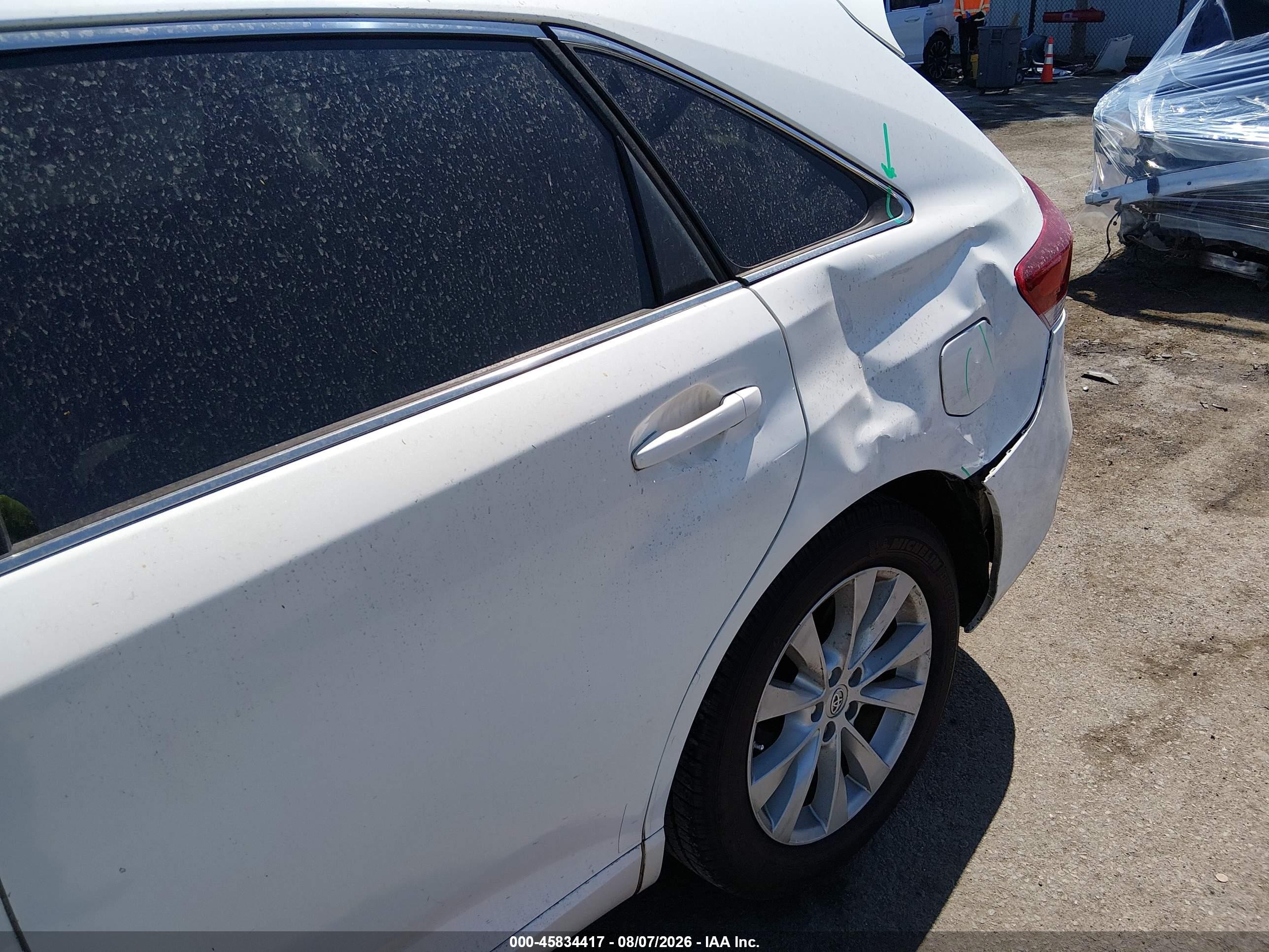 2013 Toyota Venza Le White vin: 4T3ZA3BB3DU076186
