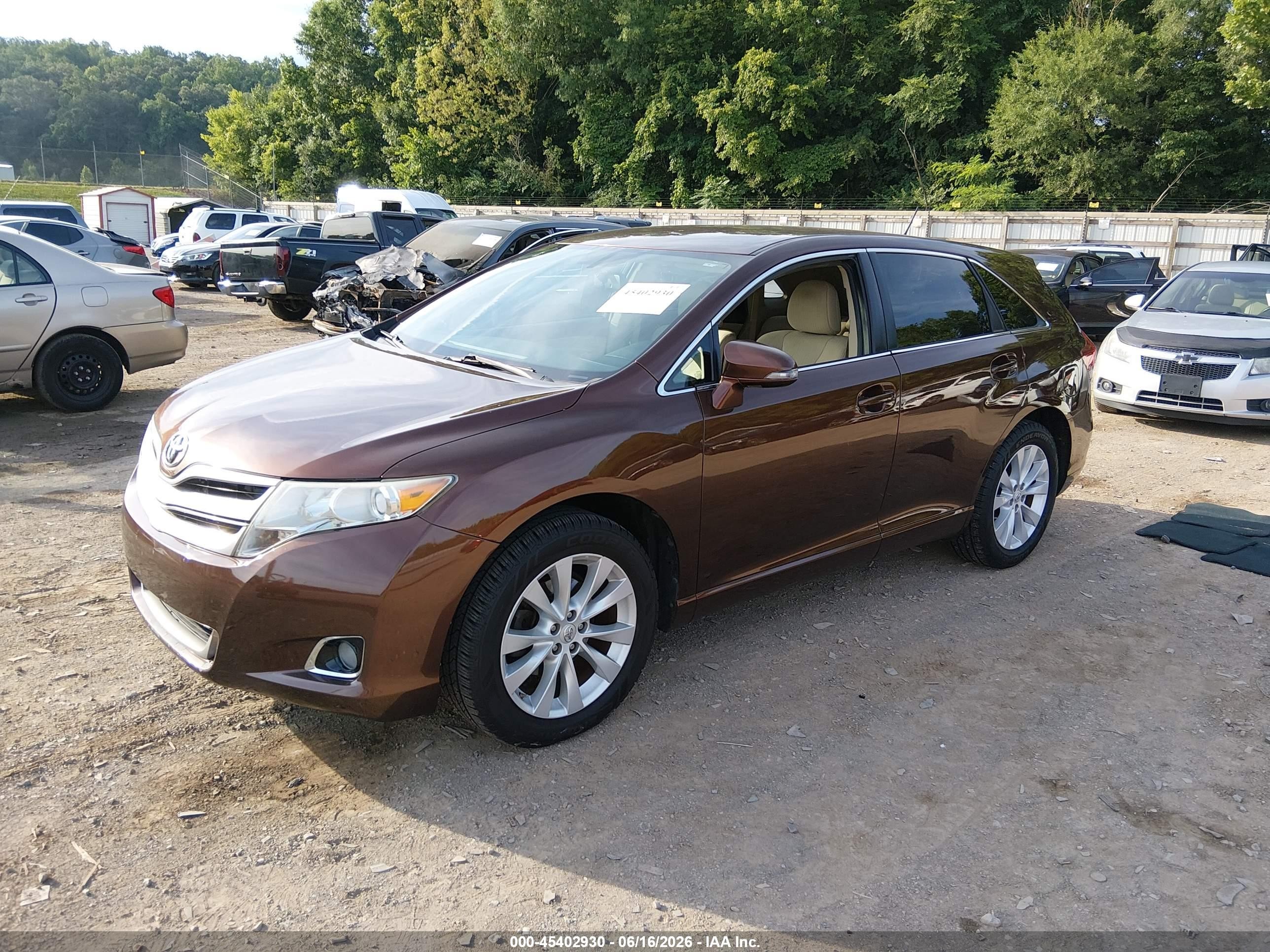 2013 Toyota Venza Le Brown vin: 4T3ZA3BB3DU081016