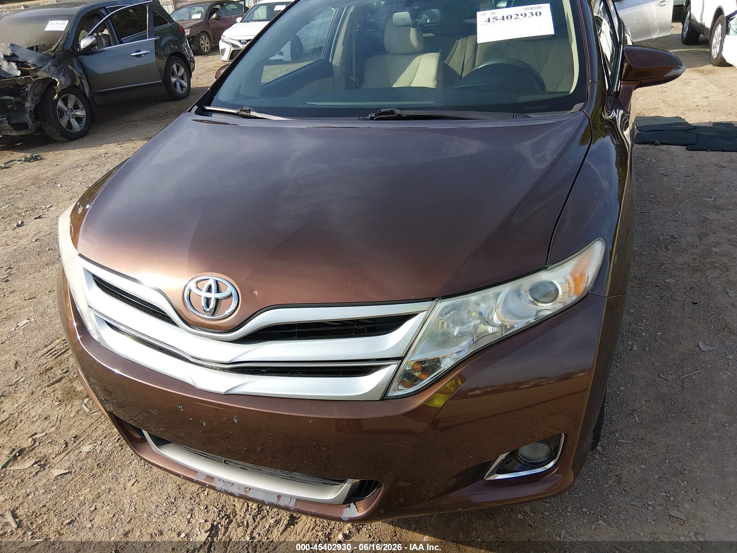 2013 Toyota Venza Le Brown vin: 4T3ZA3BB3DU081016