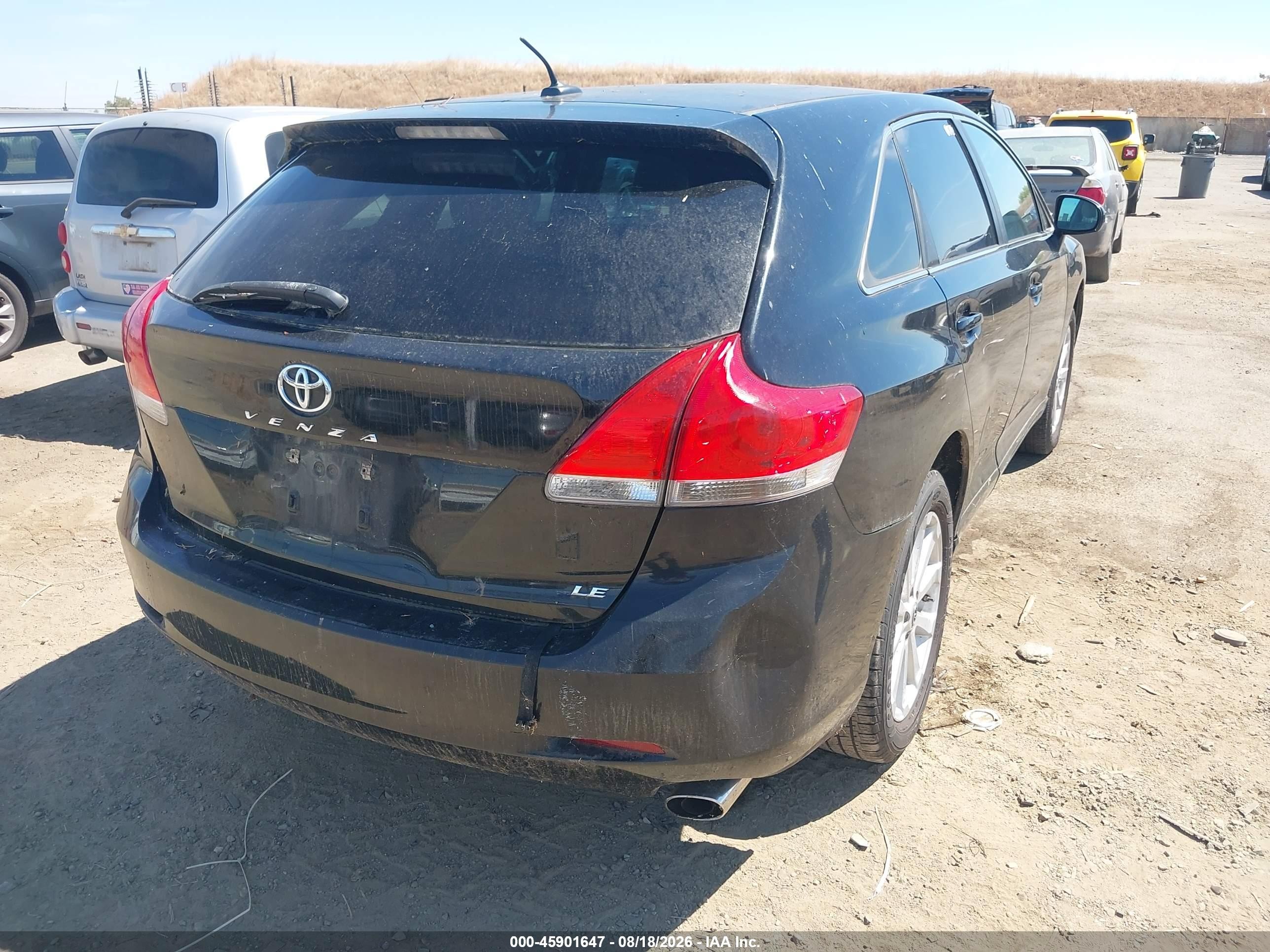 2012 Toyota Venza Le Black vin: 4T3ZA3BB6CU061468