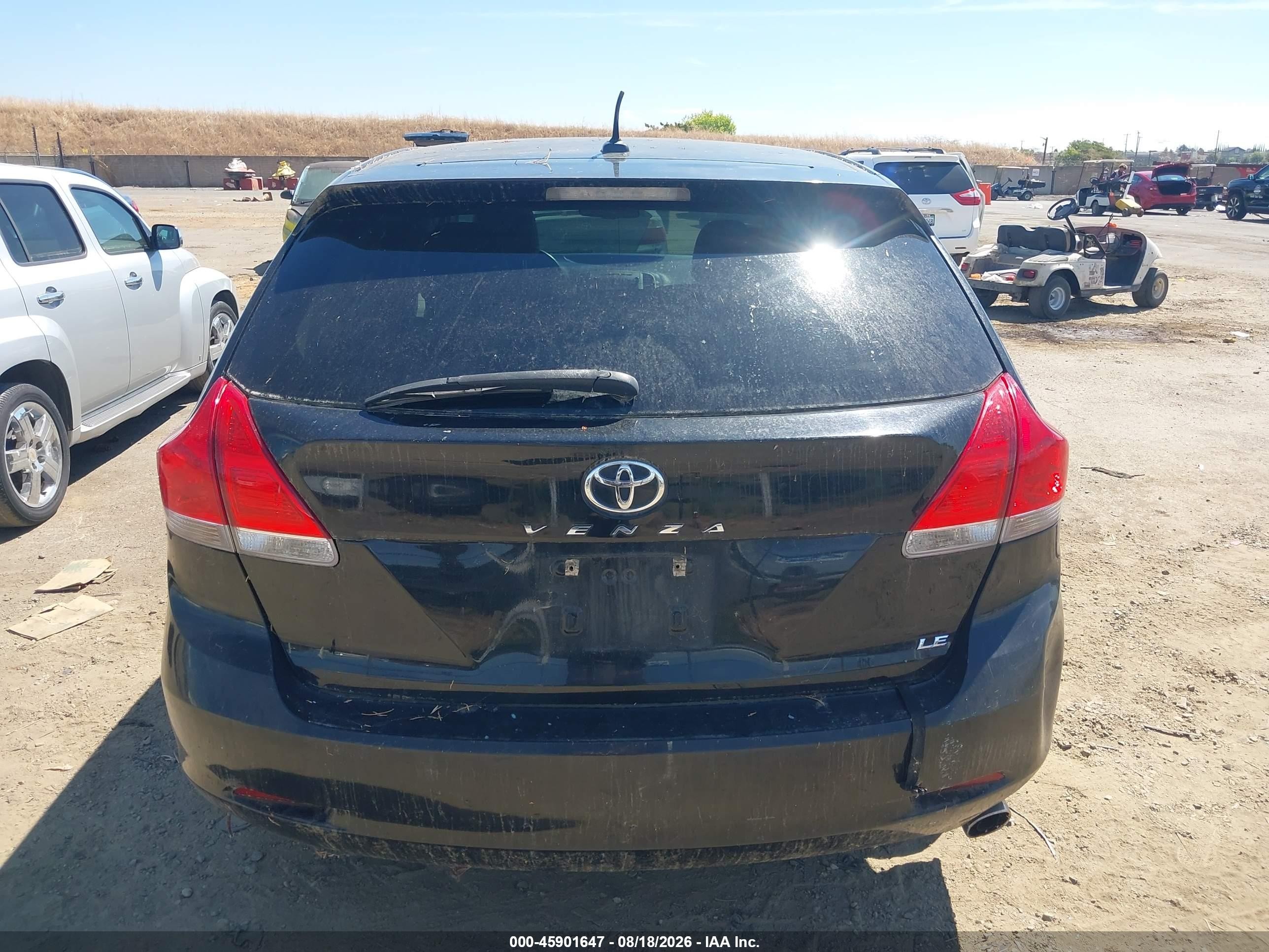 2012 Toyota Venza Le Black vin: 4T3ZA3BB6CU061468