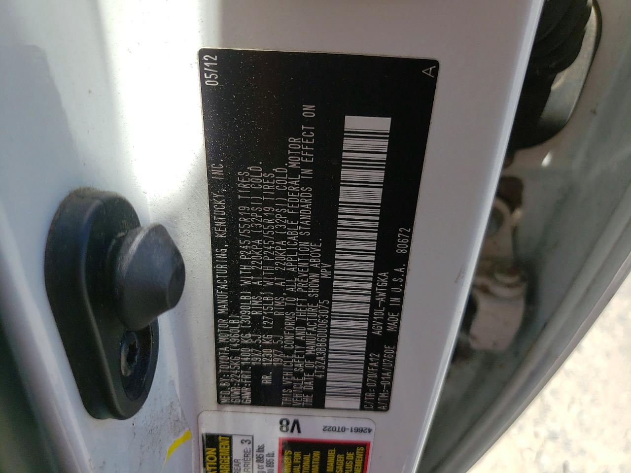 2013 Toyota Venza Le Белый vin: 4T3ZA3BB6DU063075