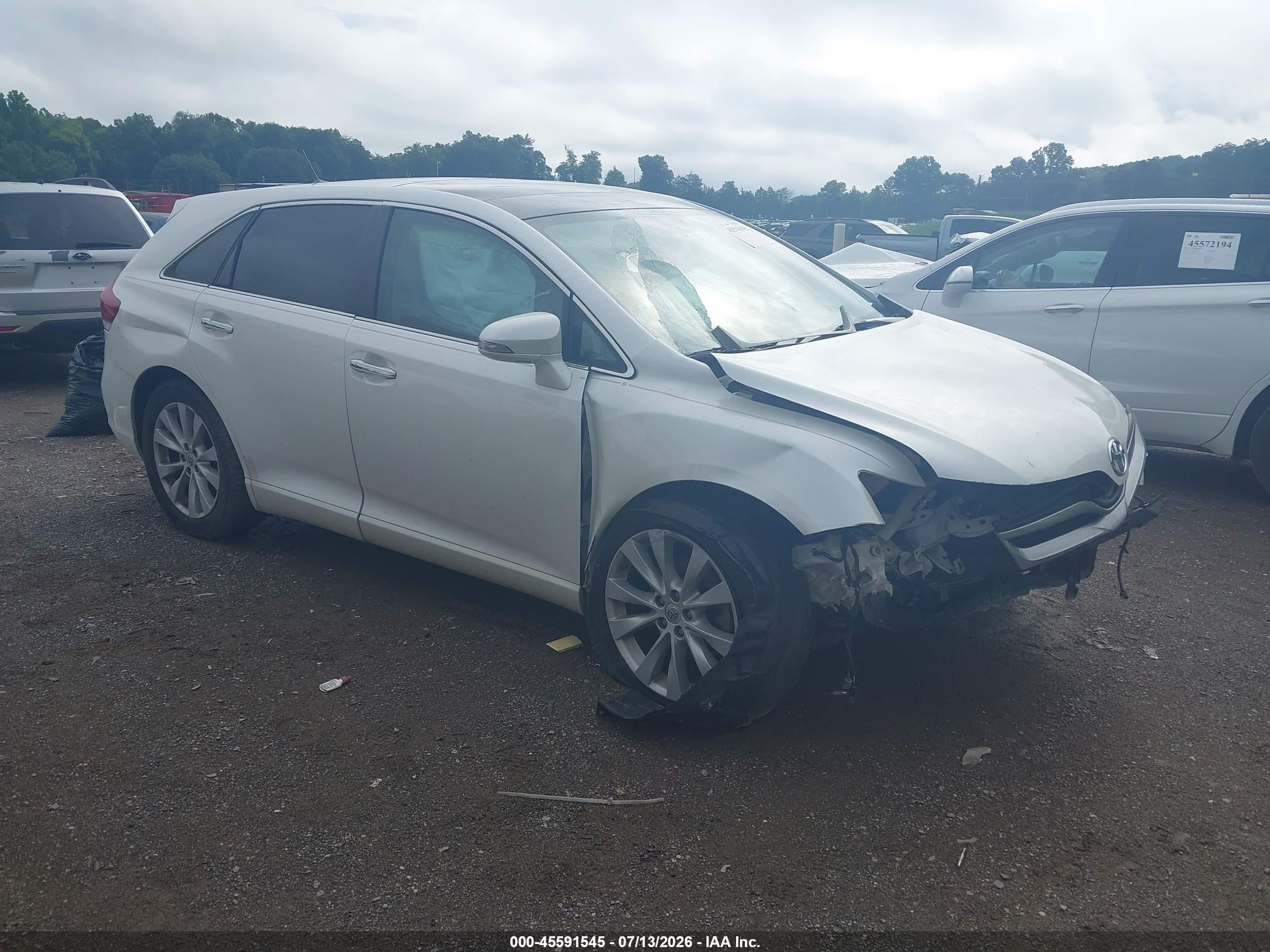 2014 Toyota Venza Xle White vin: 4T3ZA3BB6EU081819