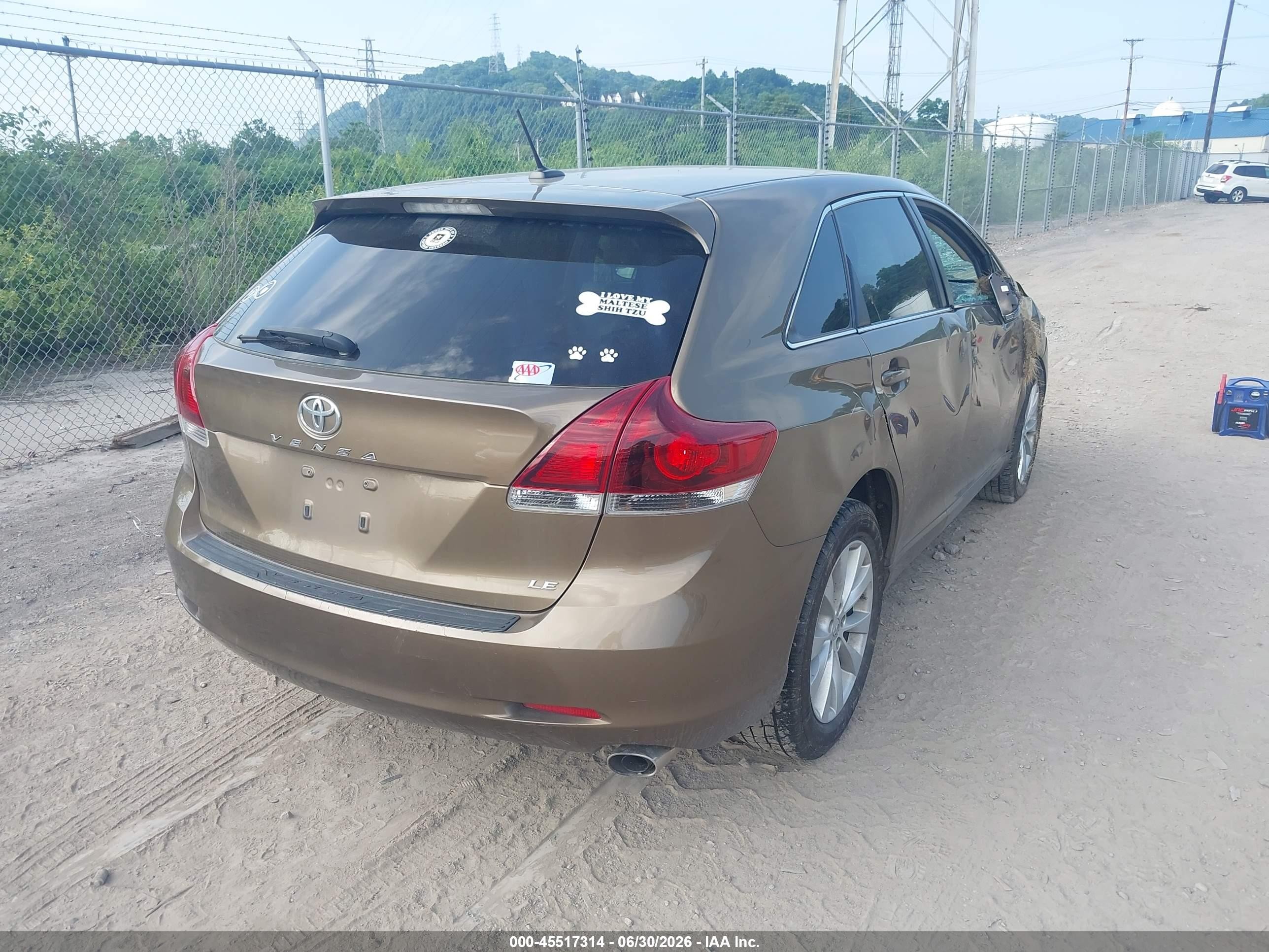 2013 Toyota Venza Le Brown vin: 4T3ZA3BB7DU069533