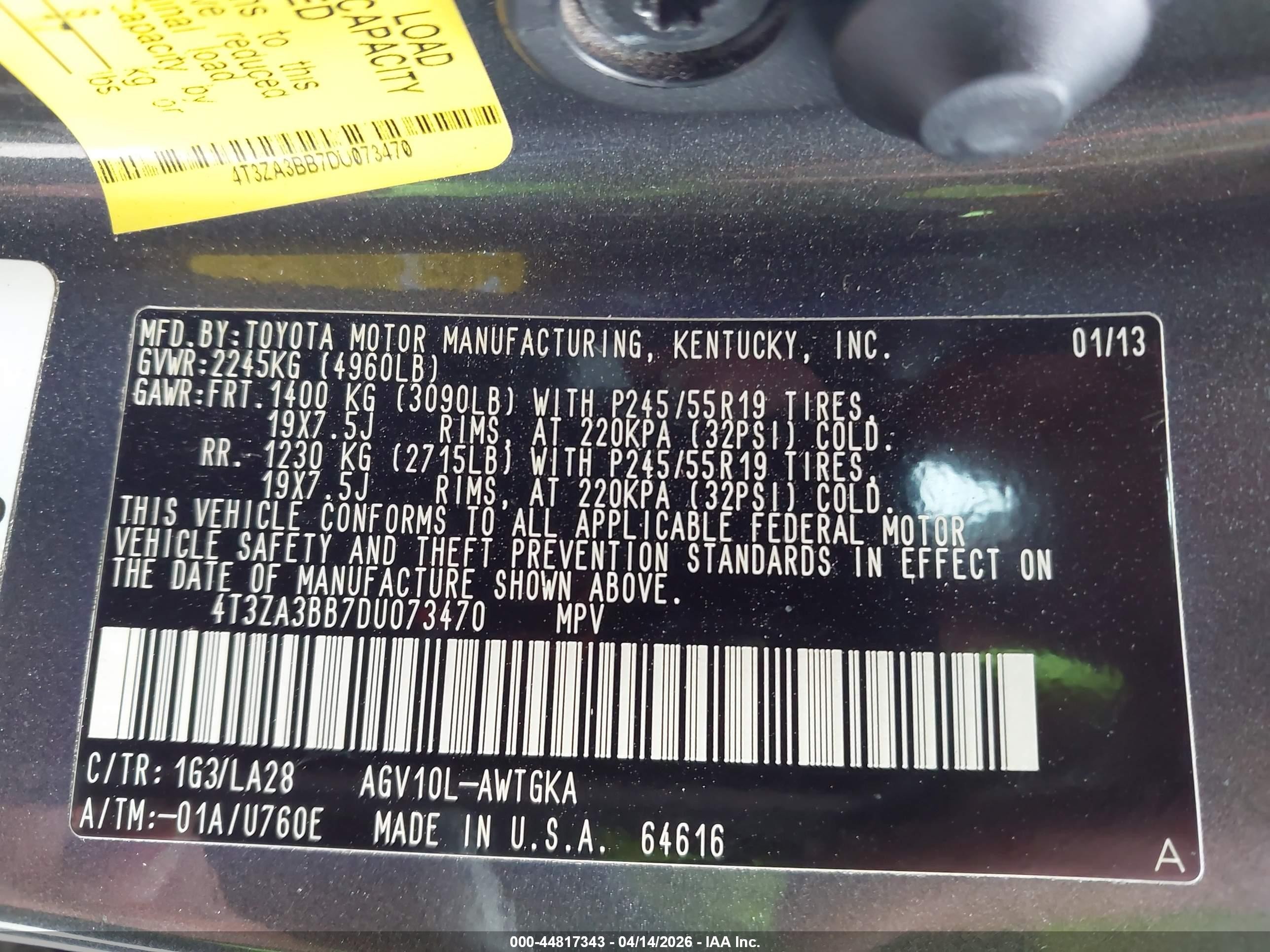 2013 Toyota Venza Xle Gray vin: 4T3ZA3BB7DU073470
