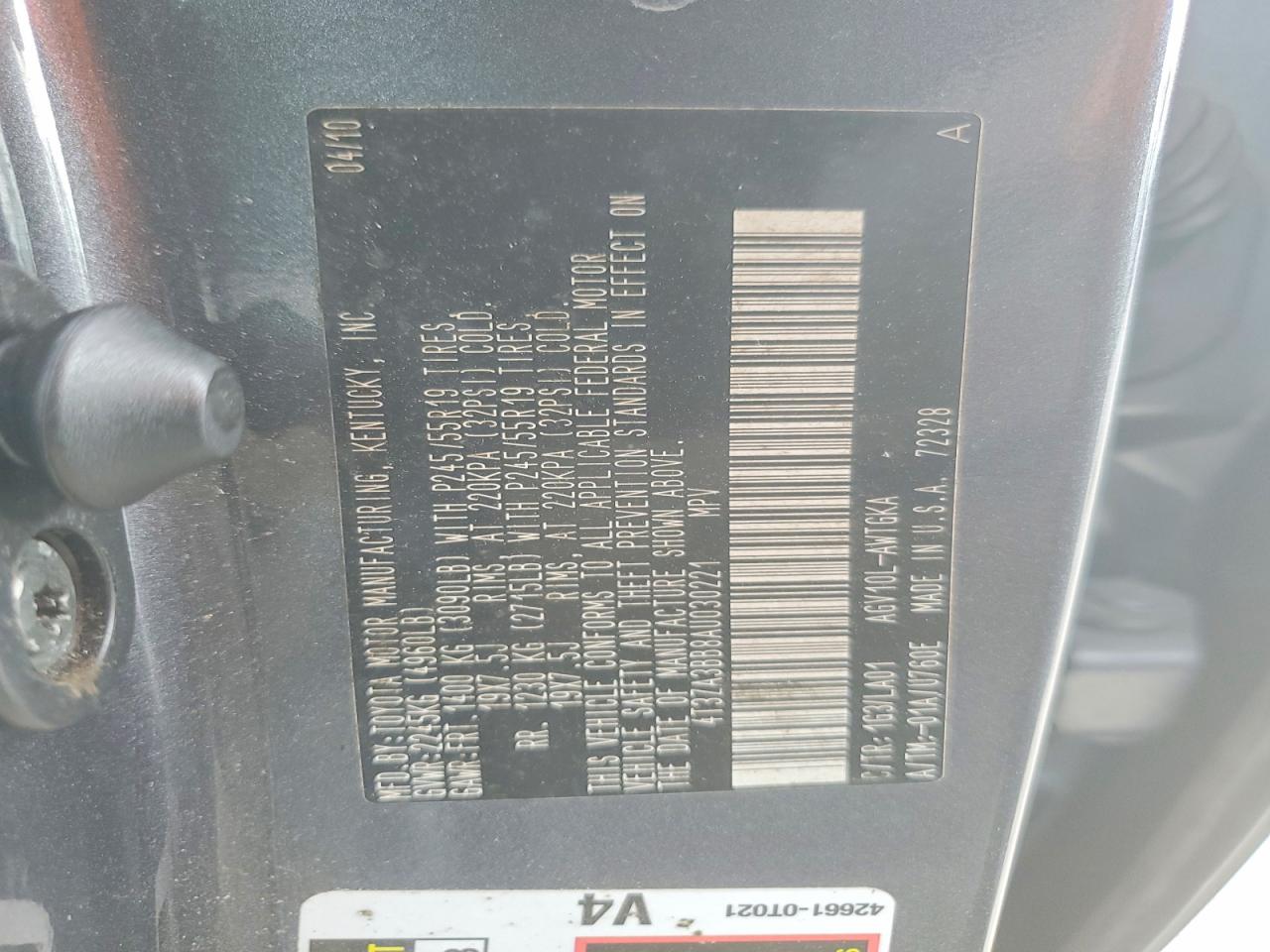2010 Toyota Venza Fwd 4cyl Gray vin: 4T3ZA3BB8AU030221