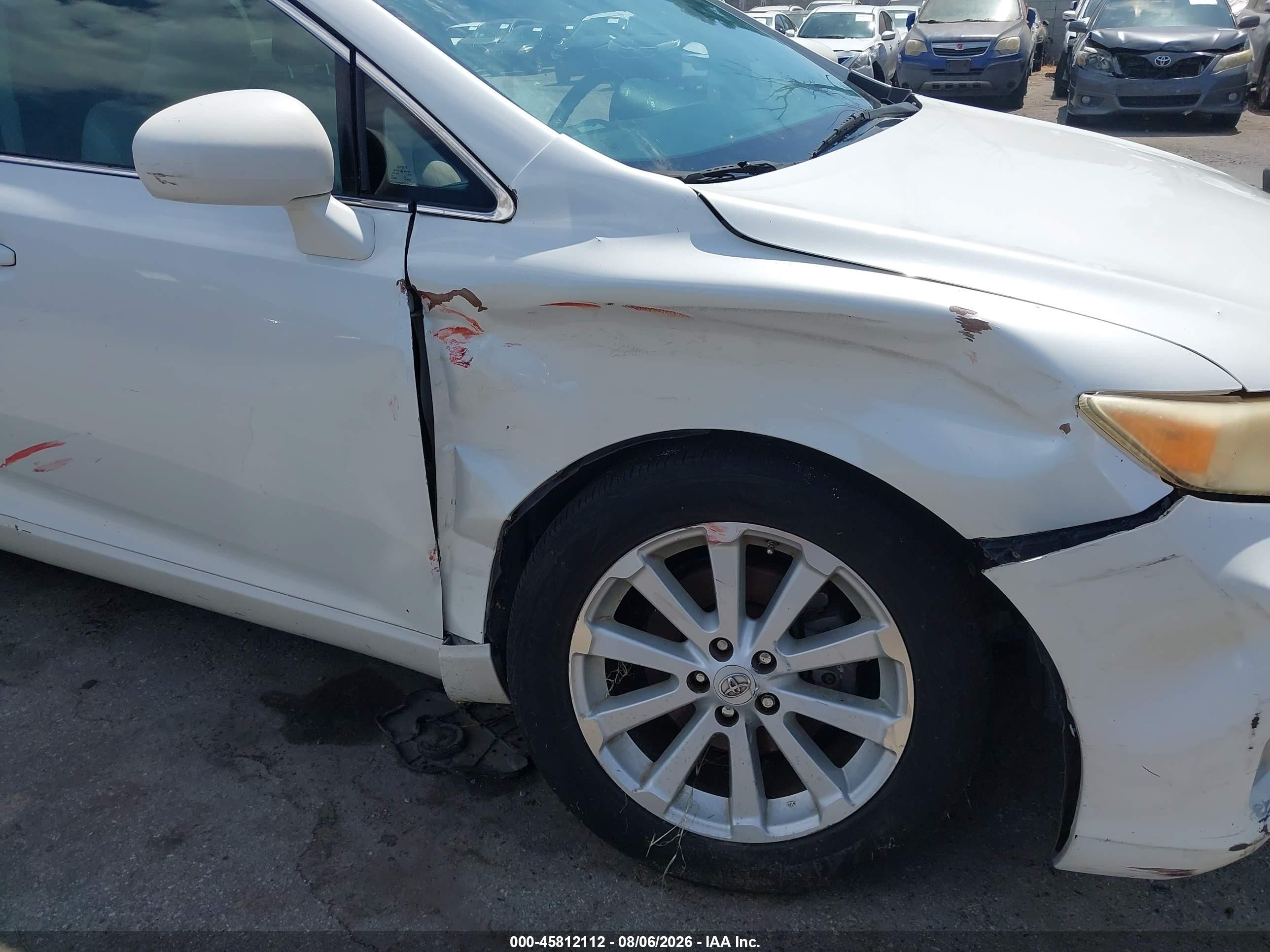 2010 Toyota Venza   White vin: 4T3ZA3BB8AU030249
